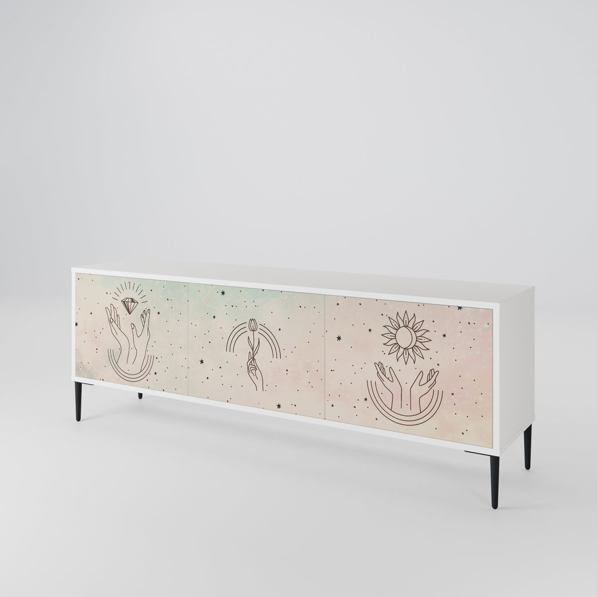 DELICATE BEAUTY 3-türiges TV-Lowboard