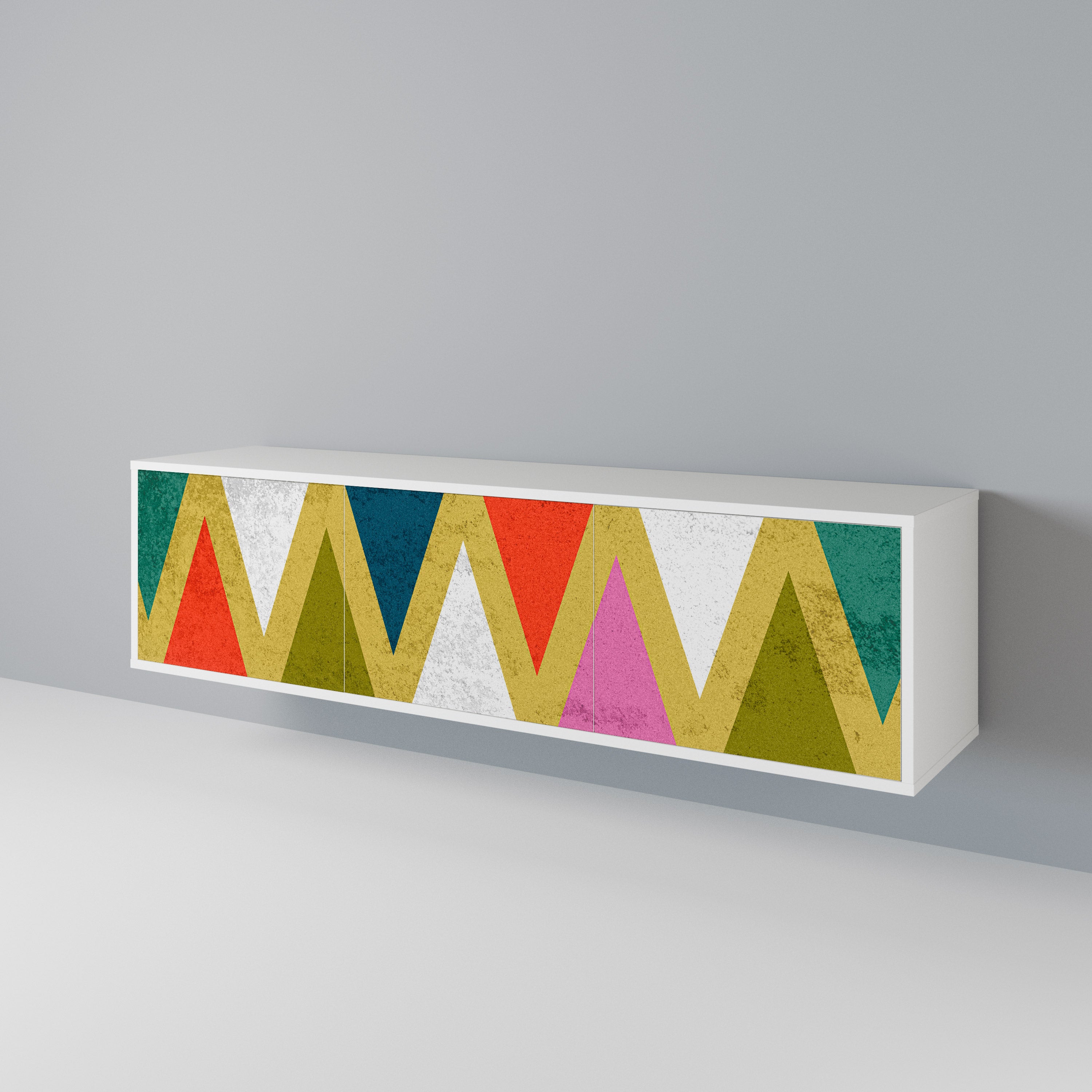 COLORFUL TRIANGLES 3-türiges TV-Lowboard
