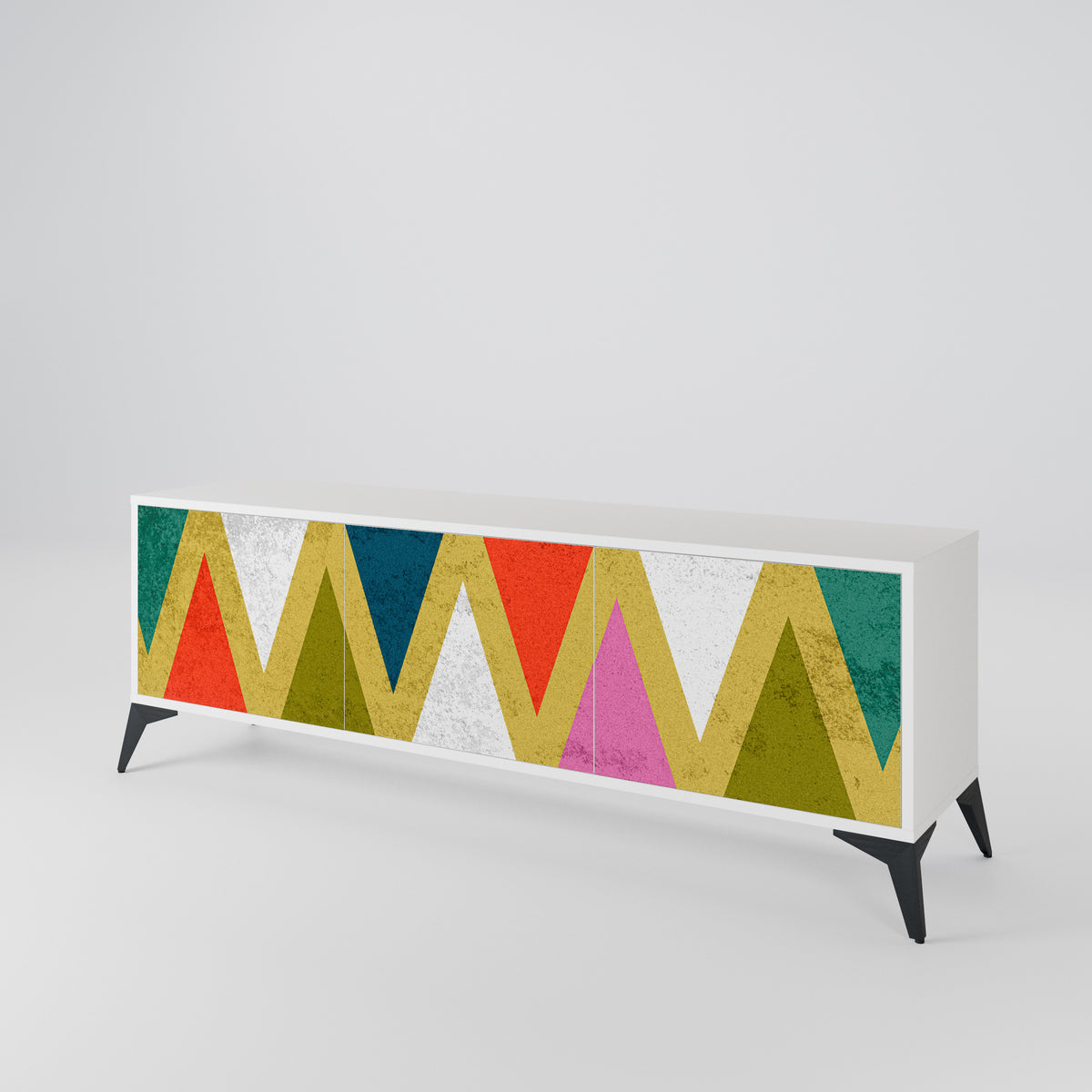 COLORFUL TRIANGLES 3-türiges TV-Lowboard