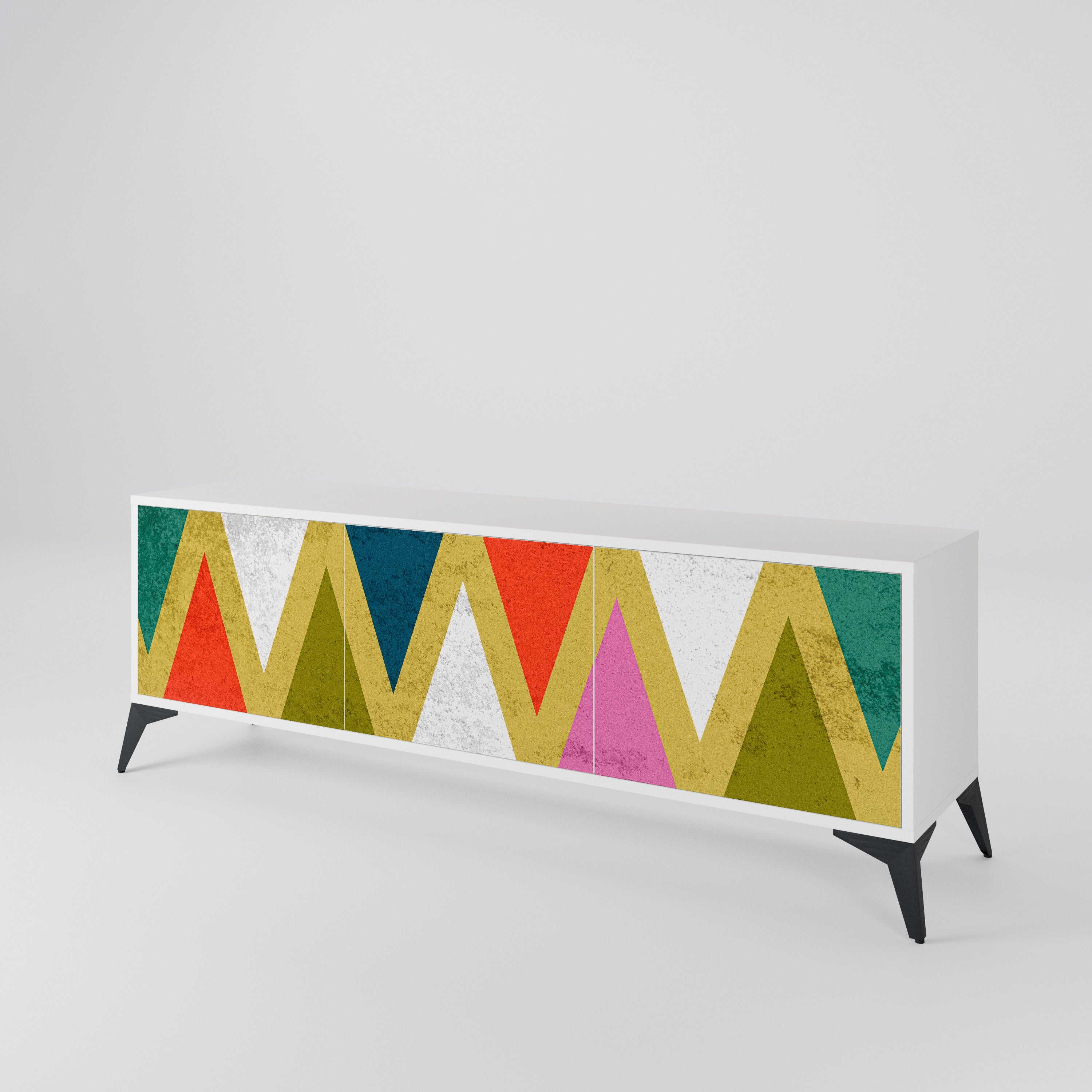 COLORFUL TRIANGLES 3-türiges TV-Lowboard