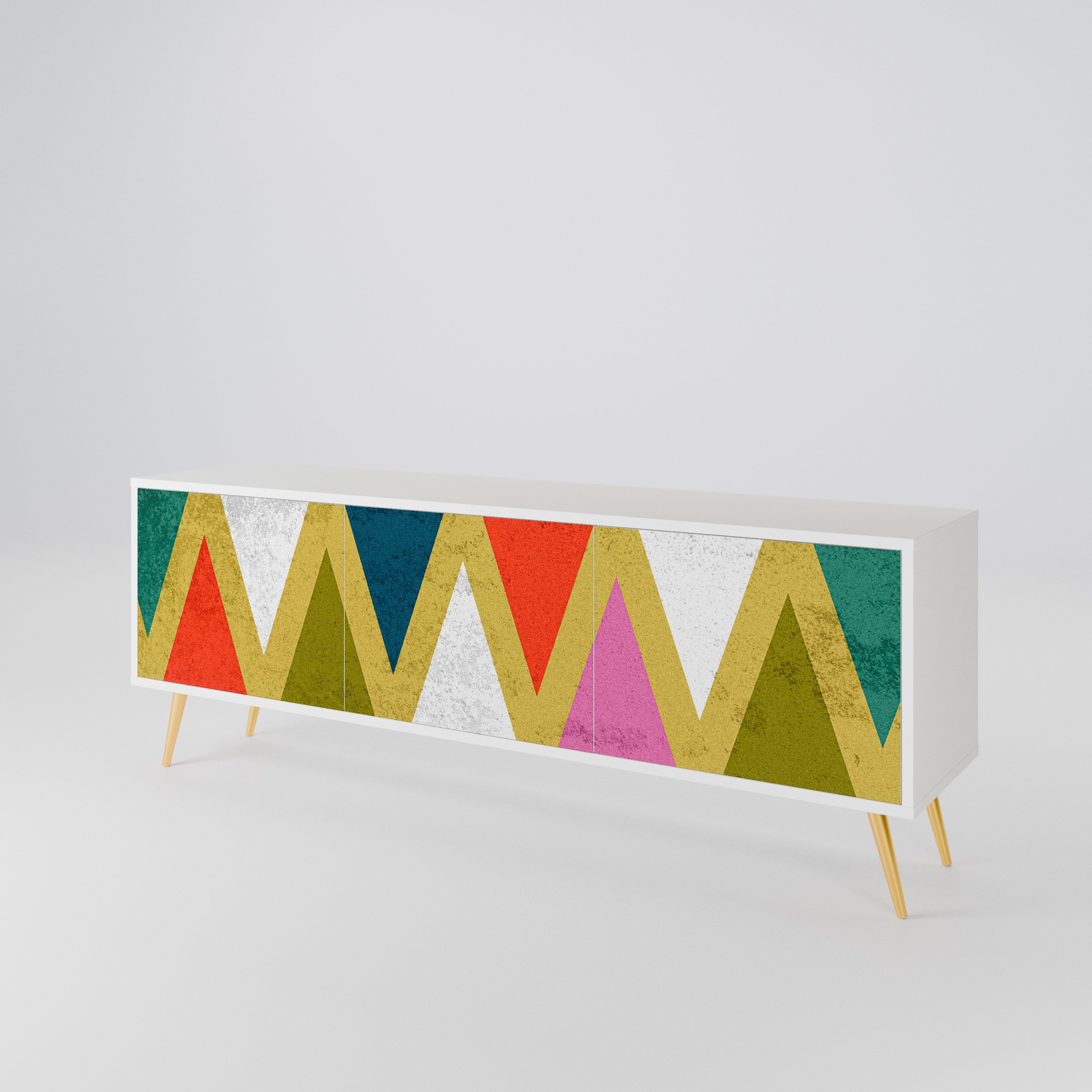 COLORFUL TRIANGLES 3-türiges TV-Lowboard