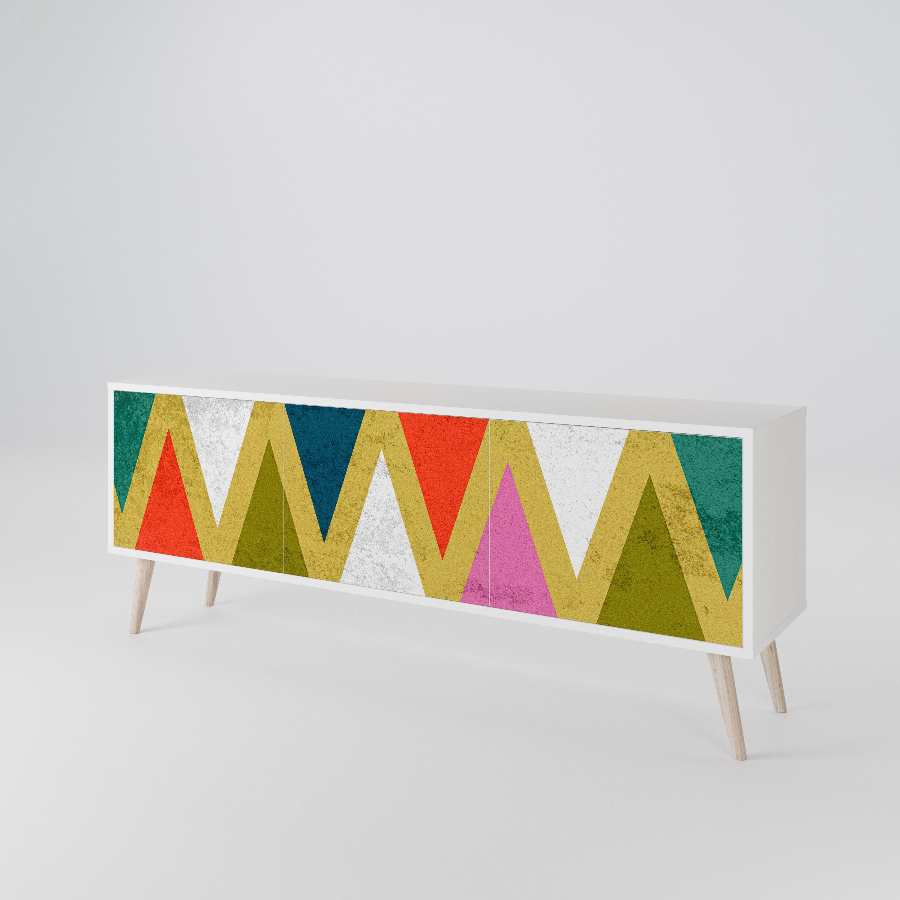 COLORFUL TRIANGLES 3-türiges TV-Lowboard