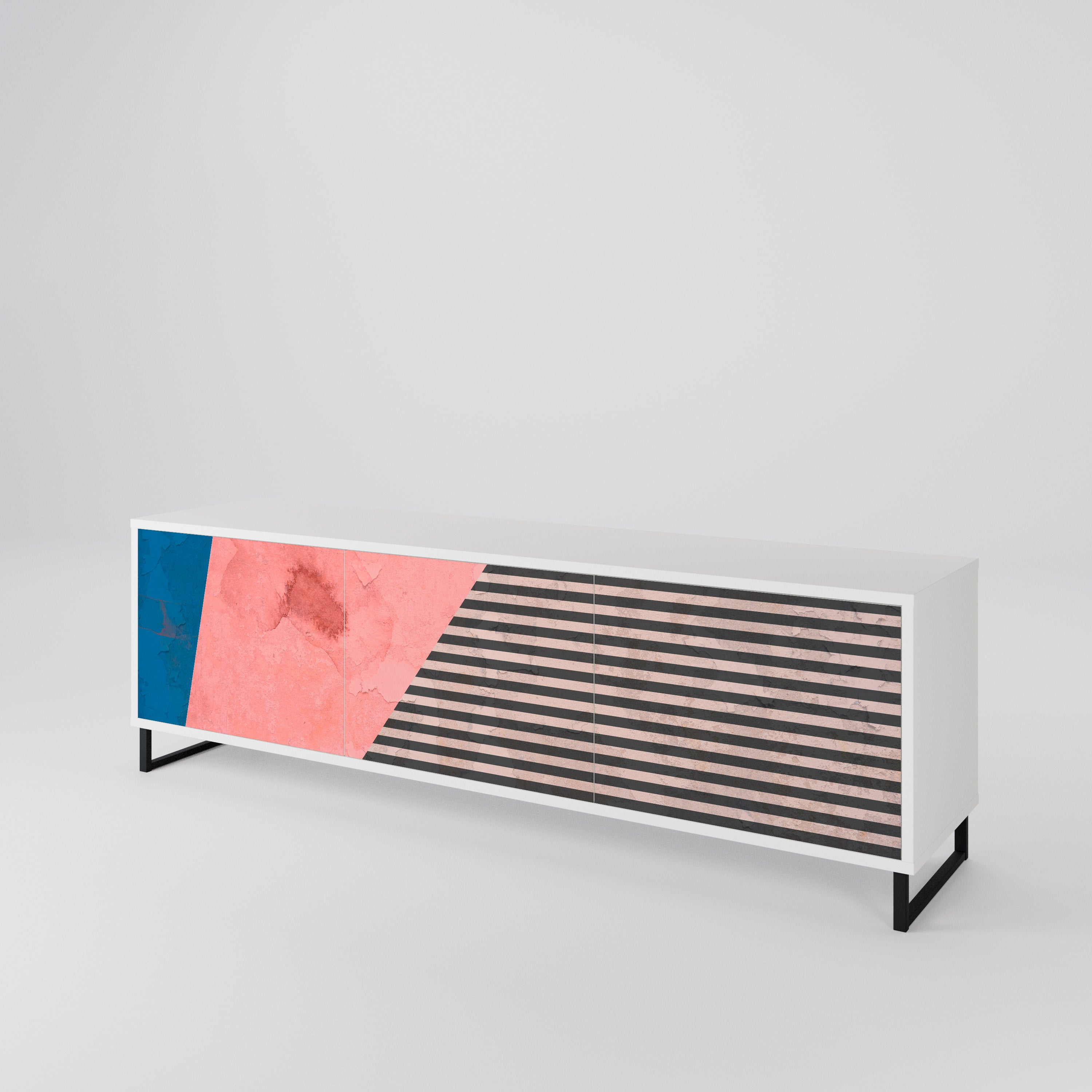 GLAMOROUS STRIPE 3-türiges TV-Lowboard