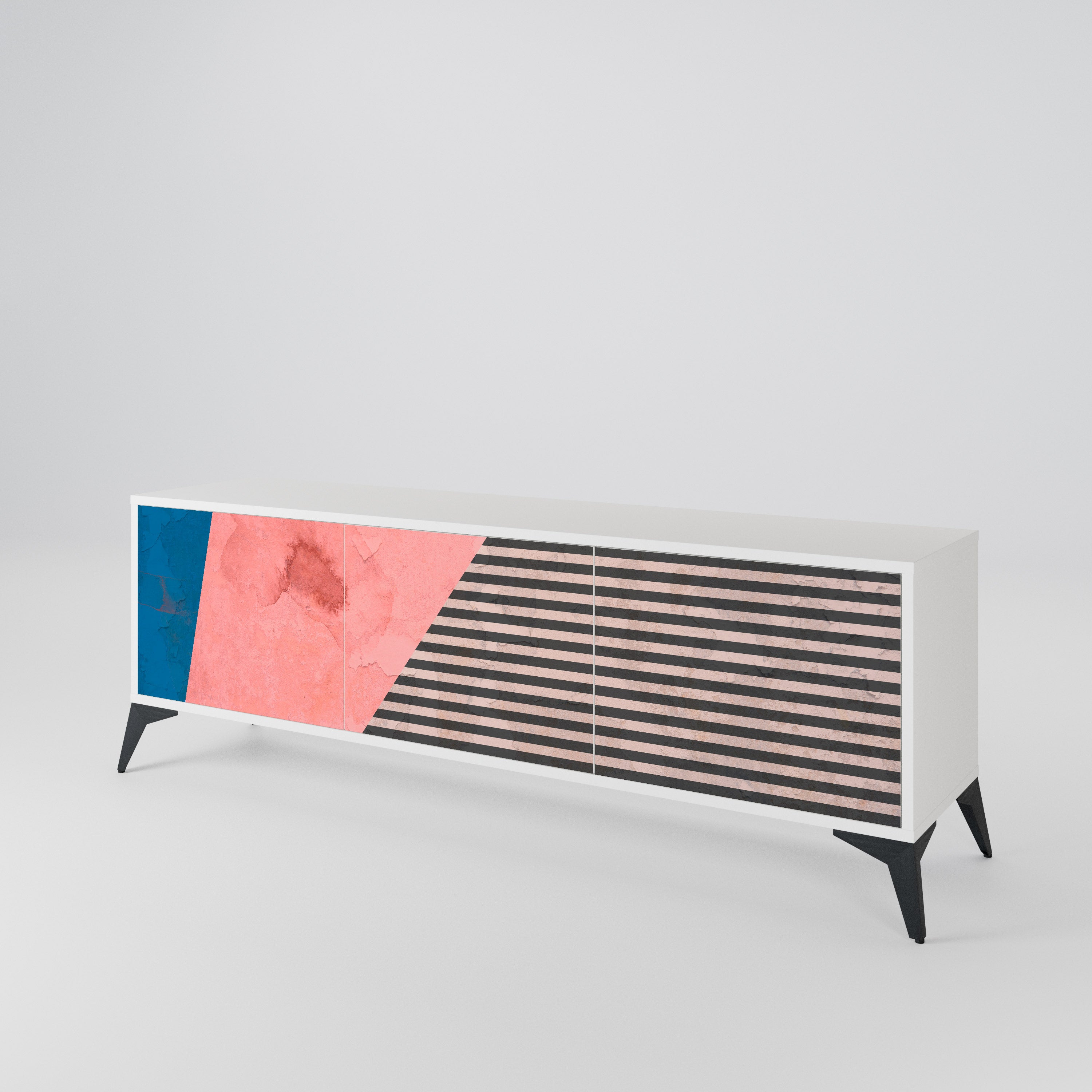 GLAMOROUS STRIPE 3-türiges TV-Lowboard