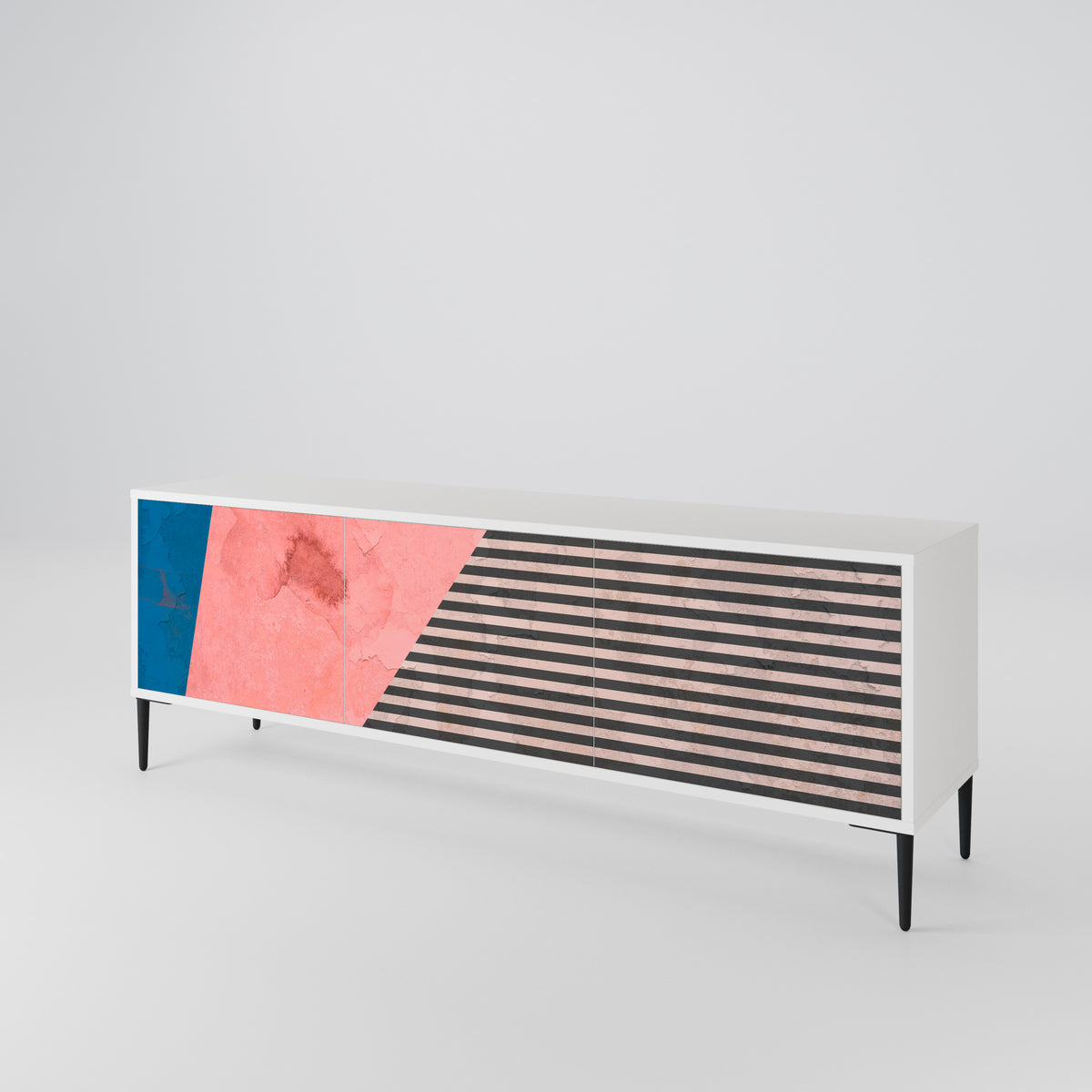 GLAMOROUS STRIPE 3-türiges TV-Lowboard