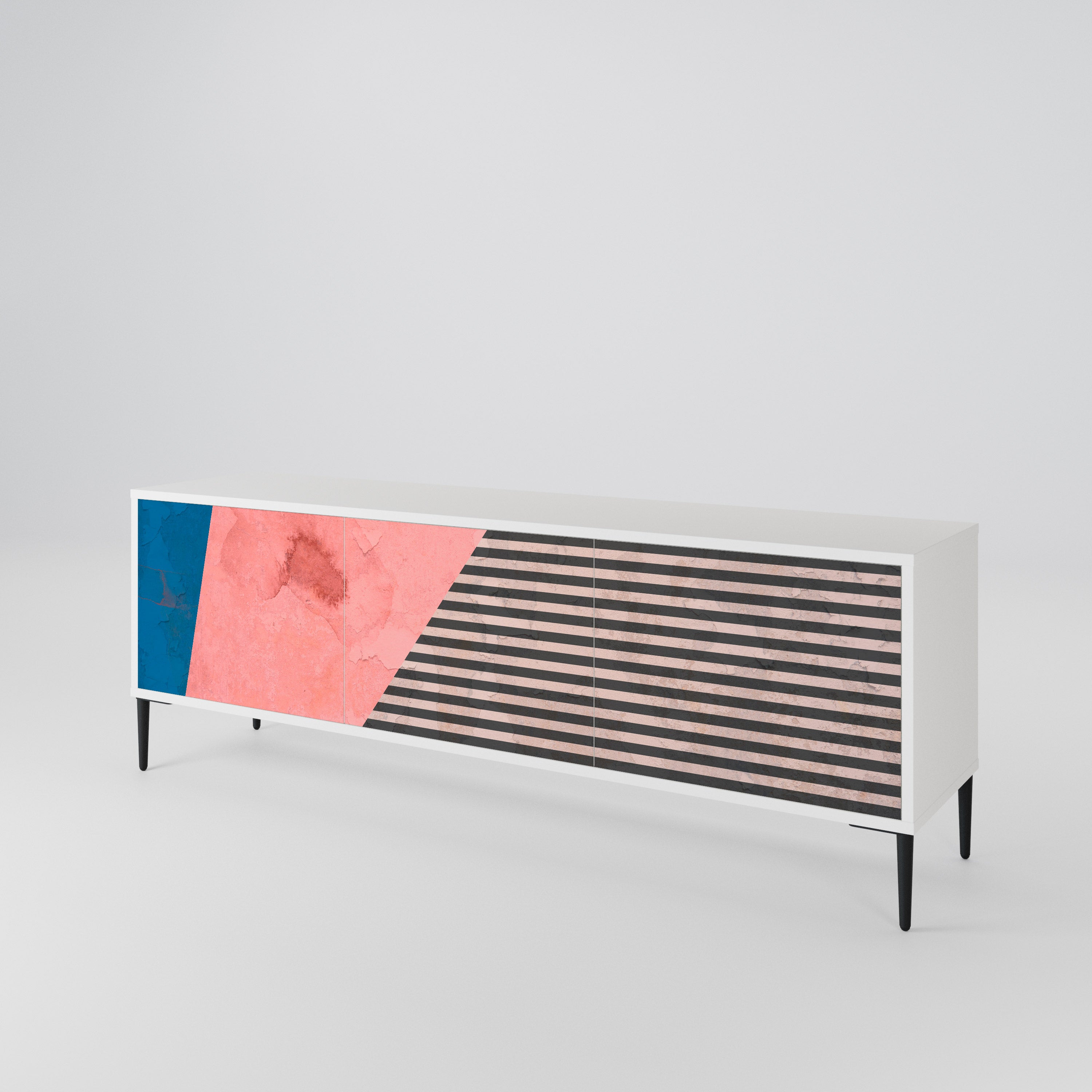 GLAMOROUS STRIPE 3-türiges TV-Lowboard