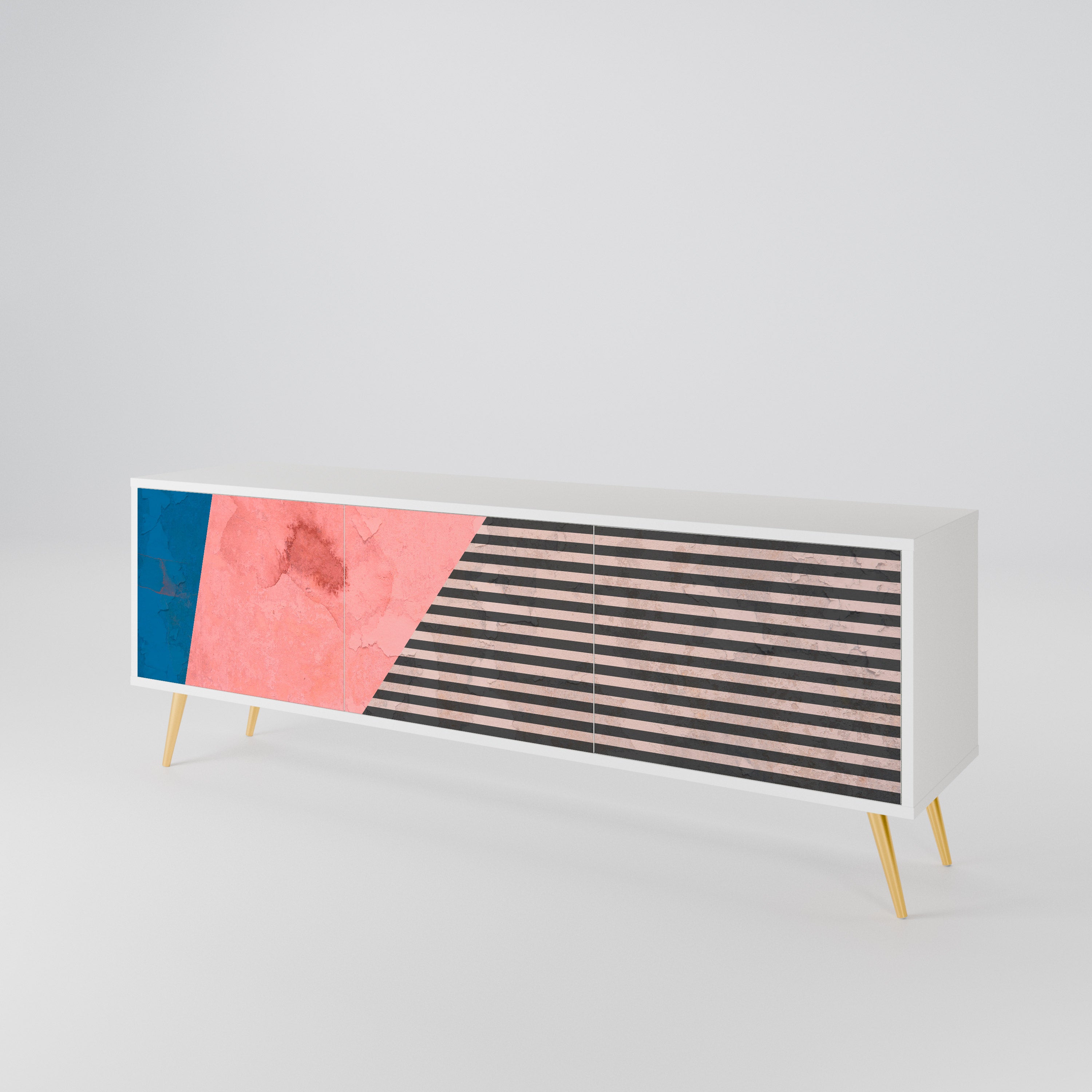 GLAMOROUS STRIPE 3-türiges TV-Lowboard