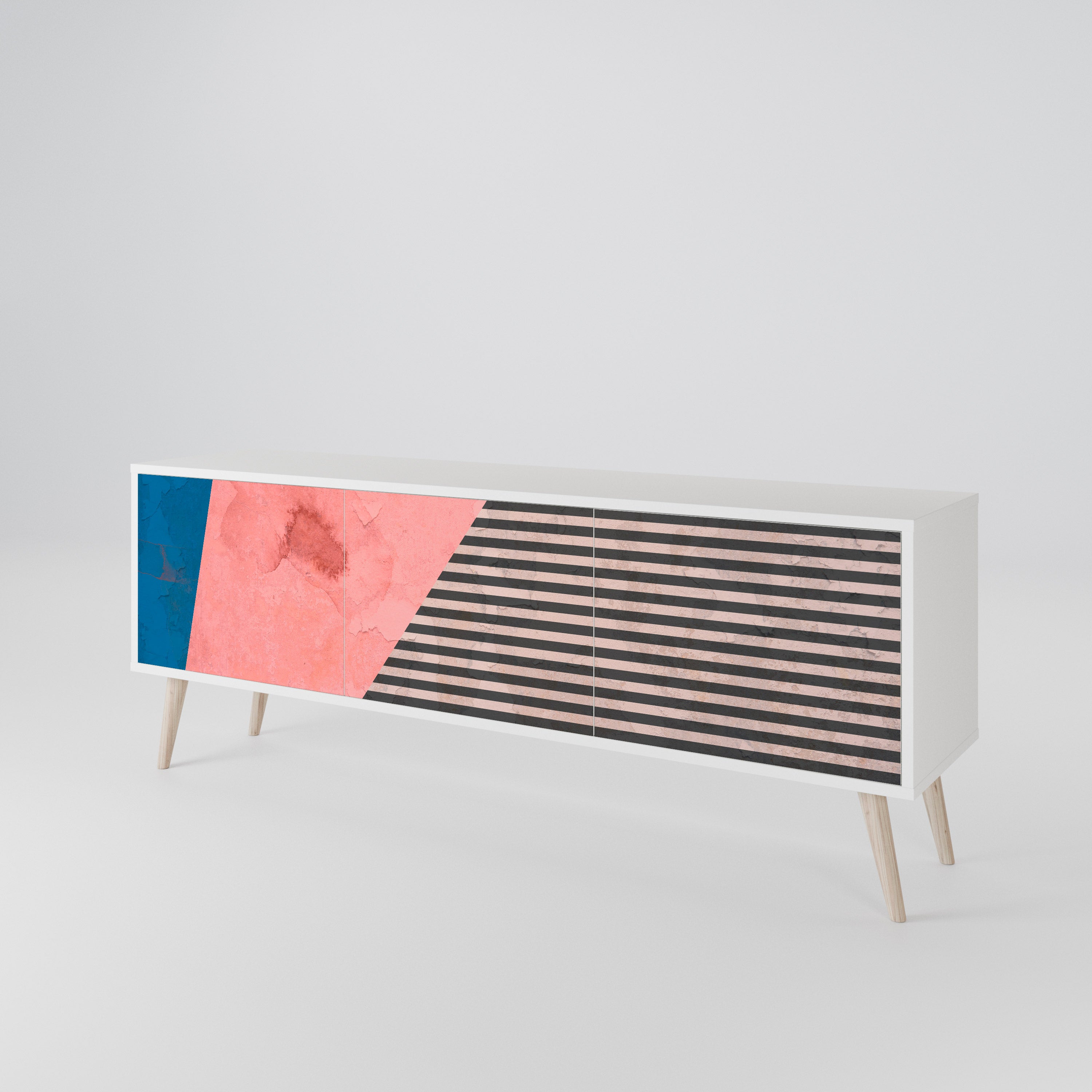 GLAMOROUS STRIPE 3-türiges TV-Lowboard