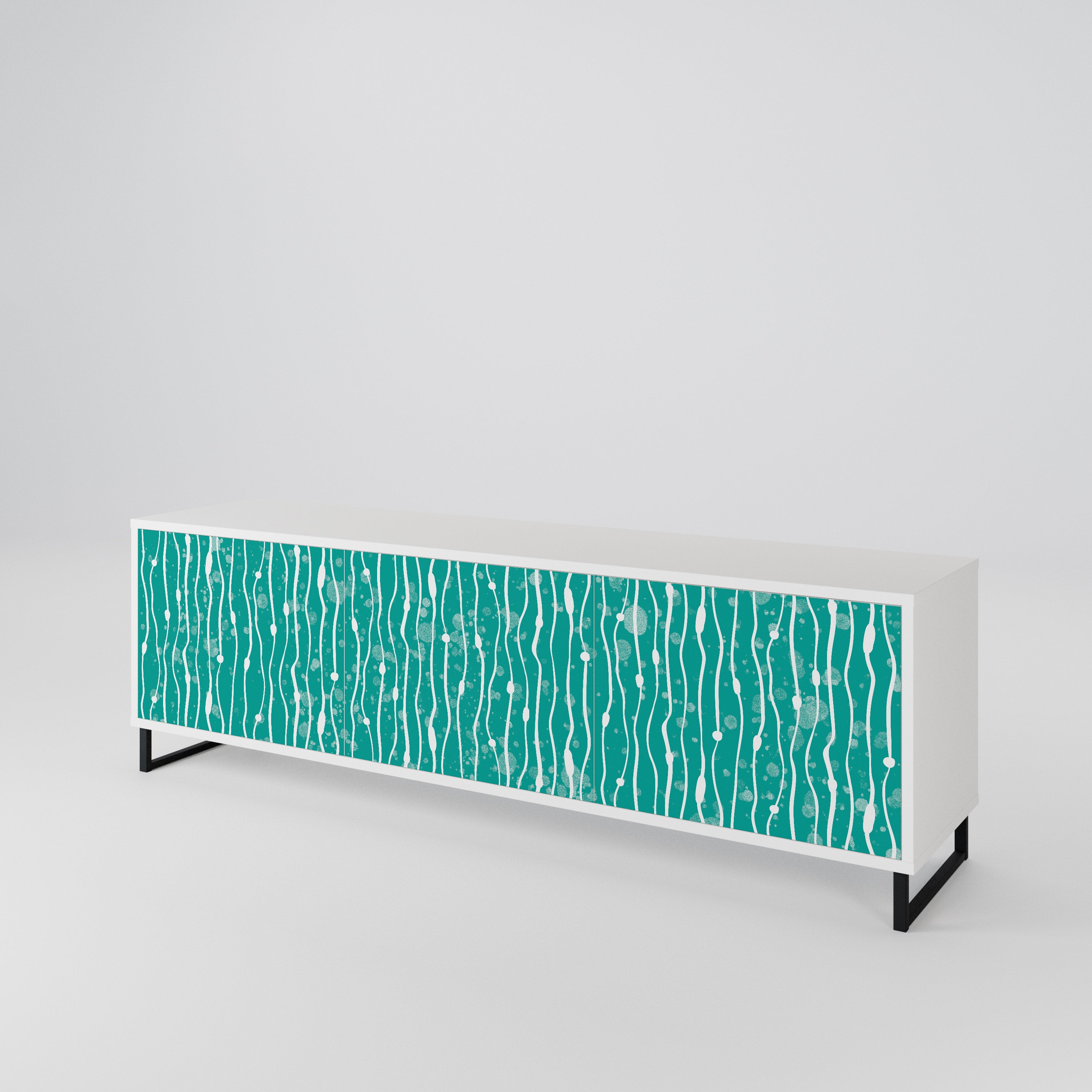 TURQUOISE RAIN 3-türiges TV-Lowboard