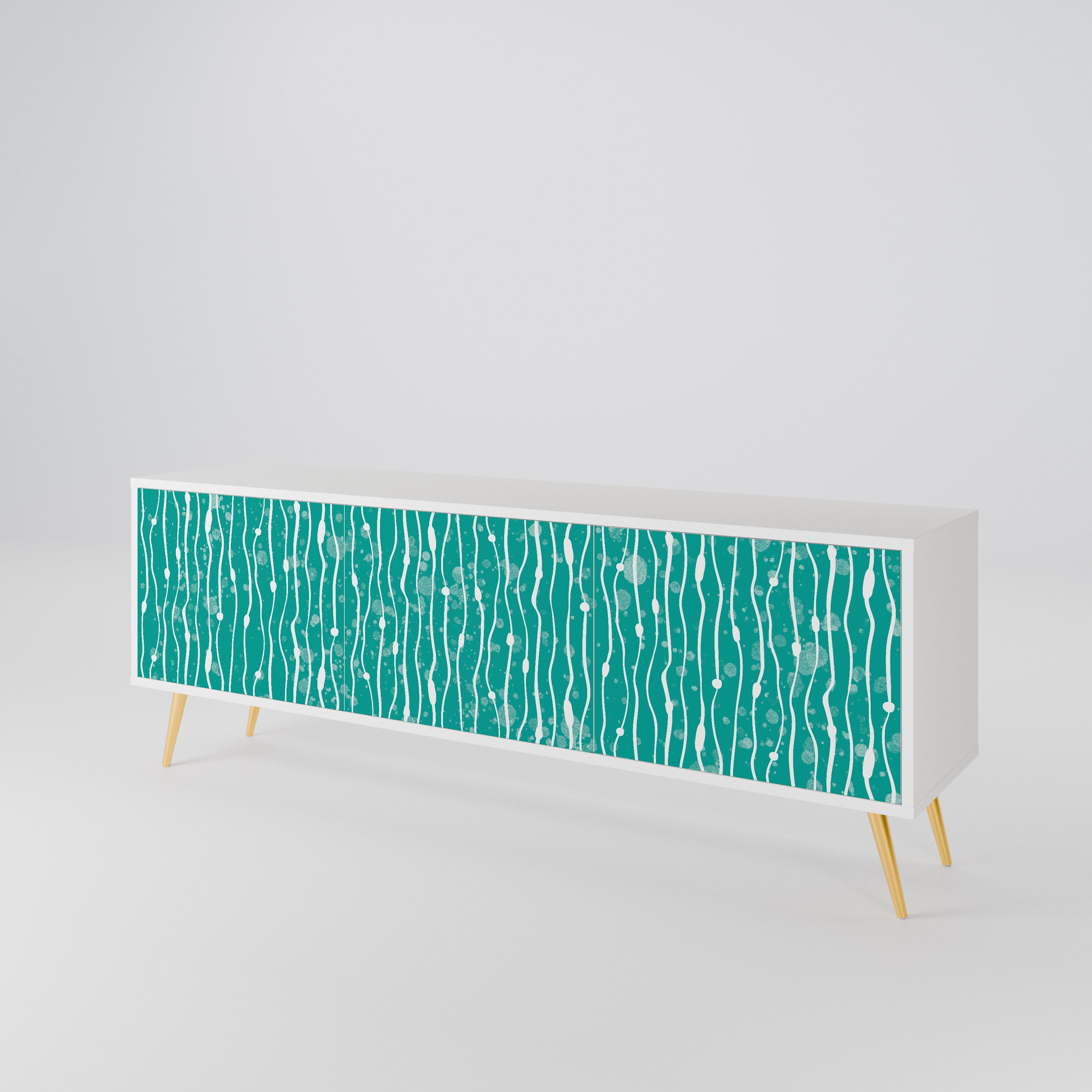 TURQUOISE RAIN 3-türiges TV-Lowboard