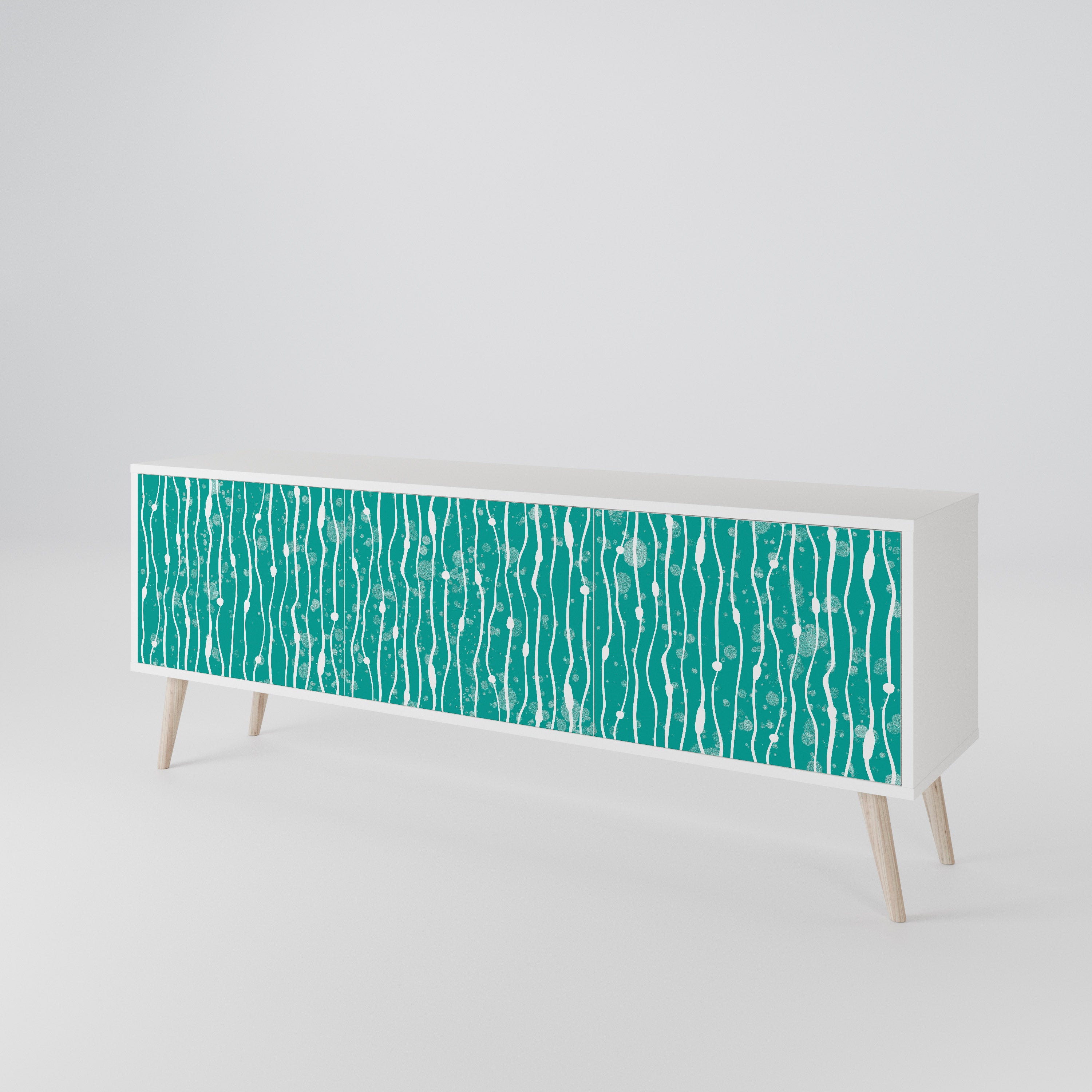 TURQUOISE RAIN 3-türiges TV-Lowboard