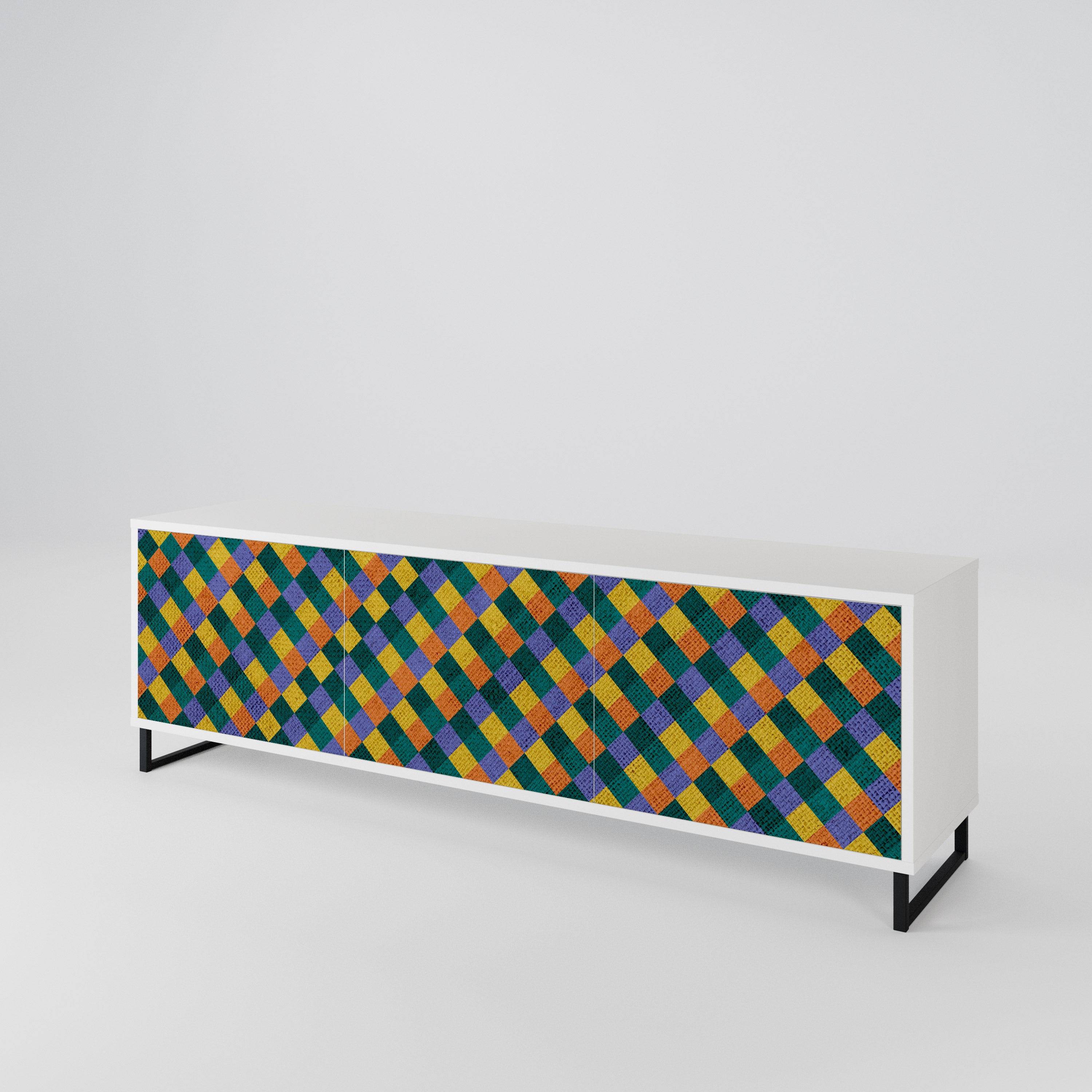 PAINTED SQUARES MIX 3-türiges TV-Lowboard