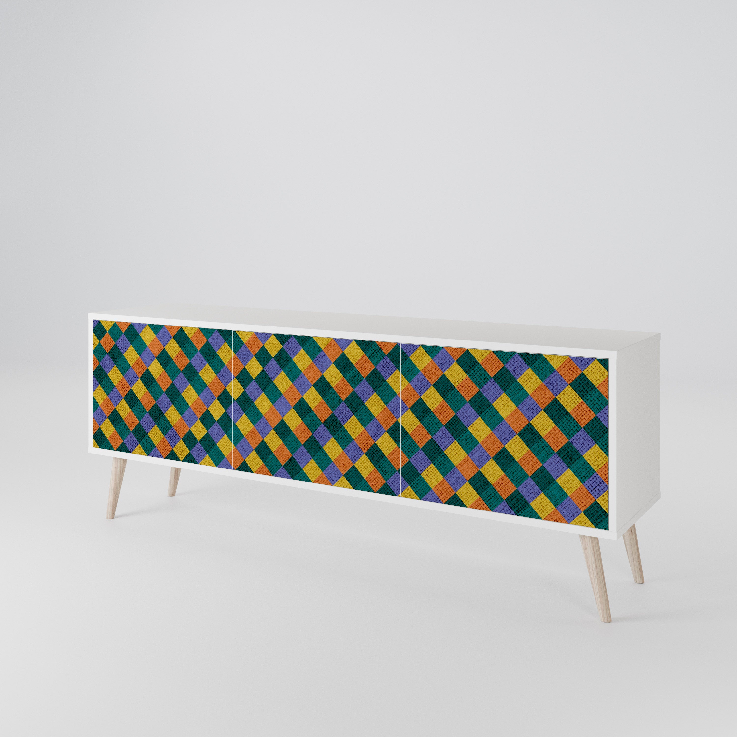 PAINTED SQUARES MIX 3-türiges TV-Lowboard