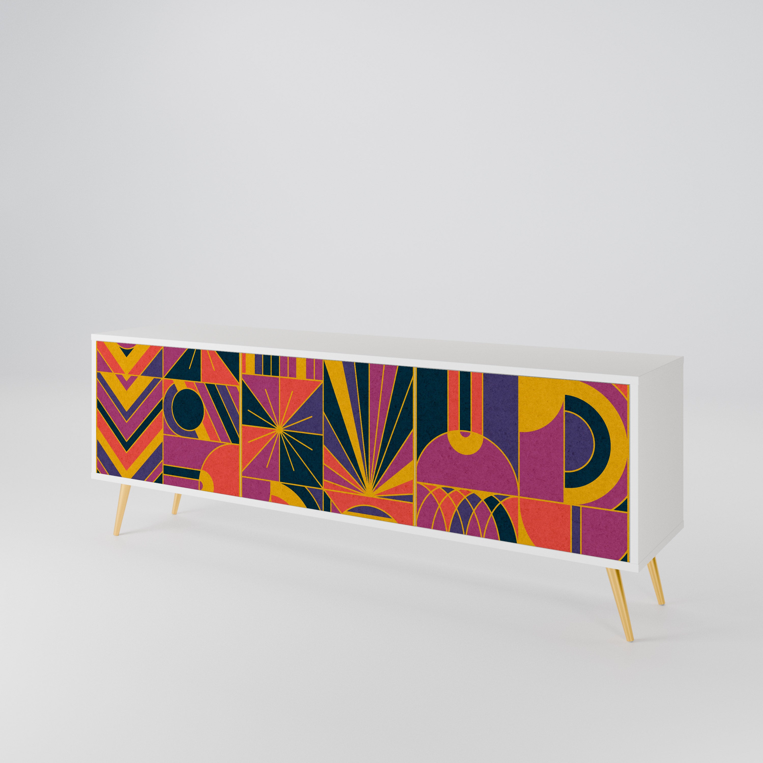 ELECTRIC PATTERNS 3-Door TV Cabinet