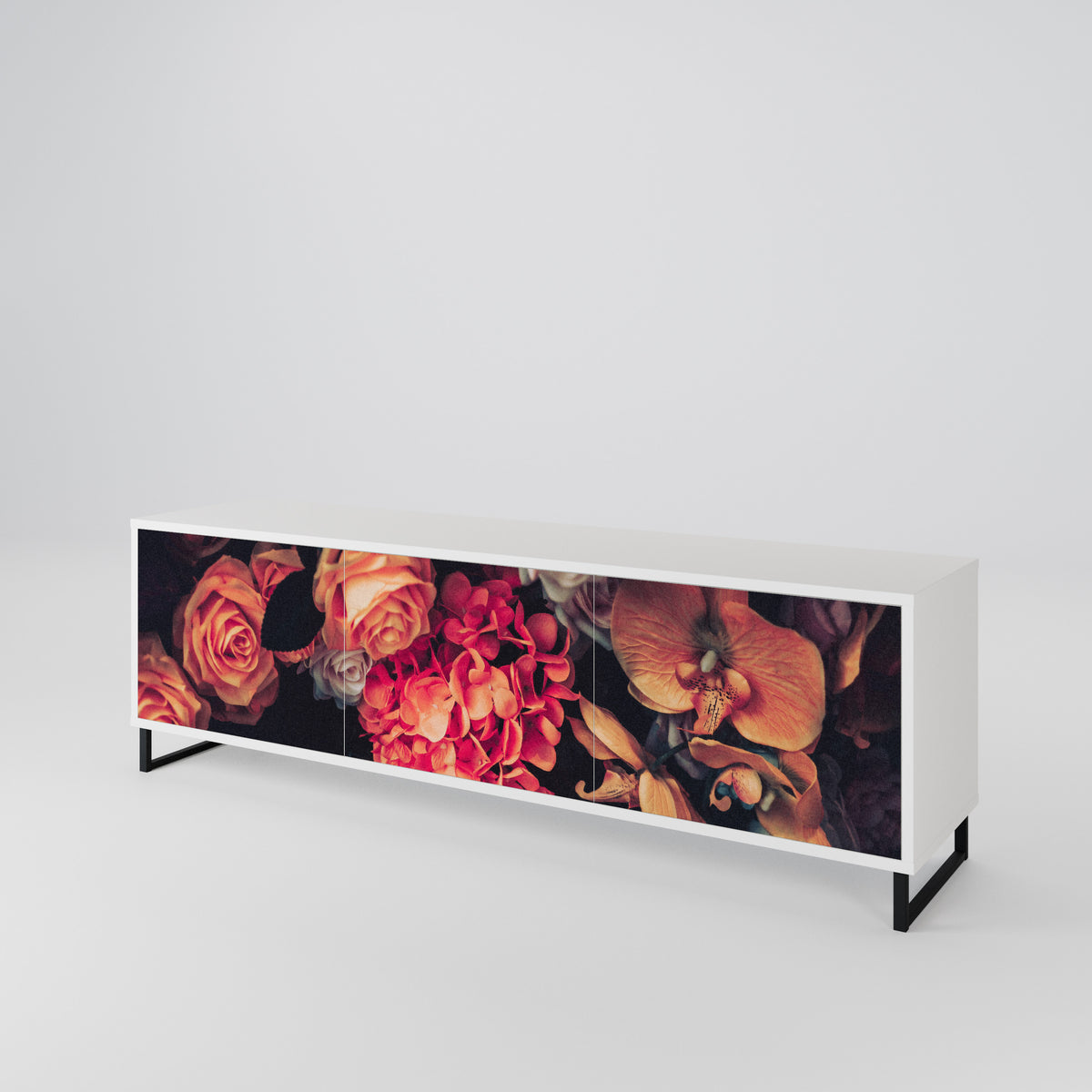 NEVERENDING BLOOM 3-türiges TV-Lowboard