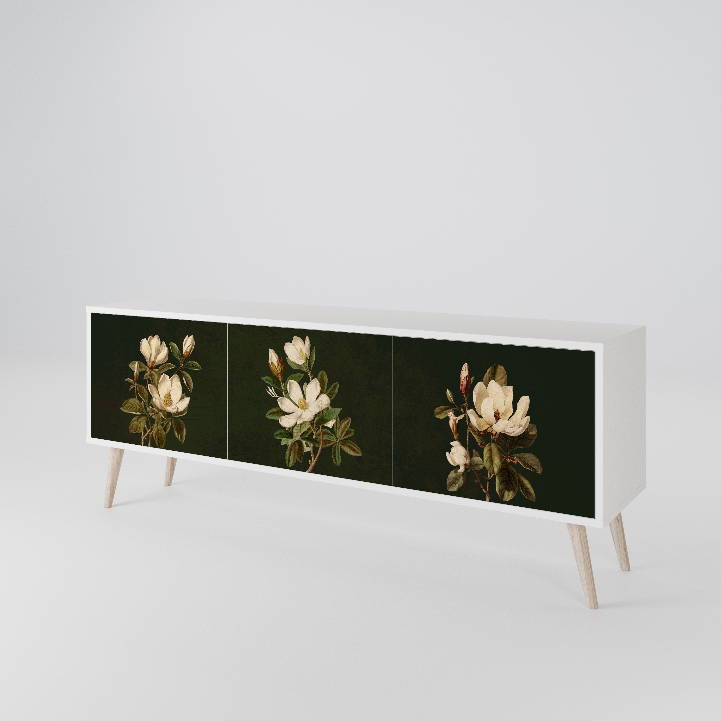 FLORAL NOIR 3-Door TV Cabinet