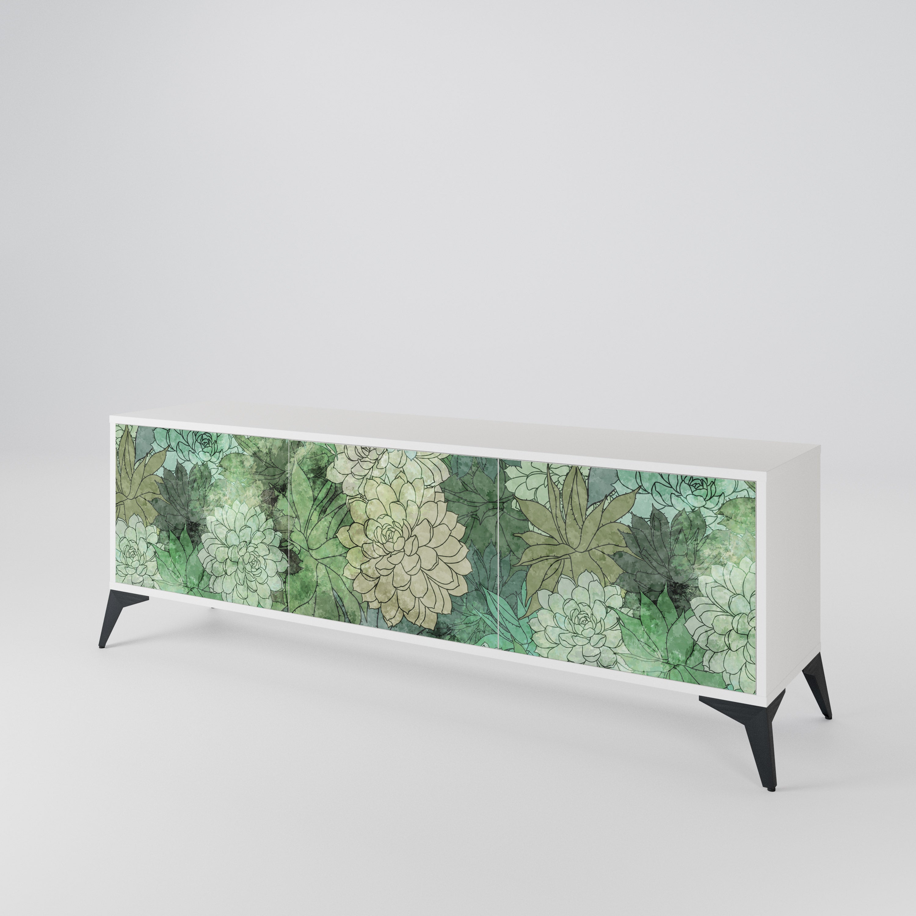 SUCCULENT CLUSTER 3-Door TV Cabinet