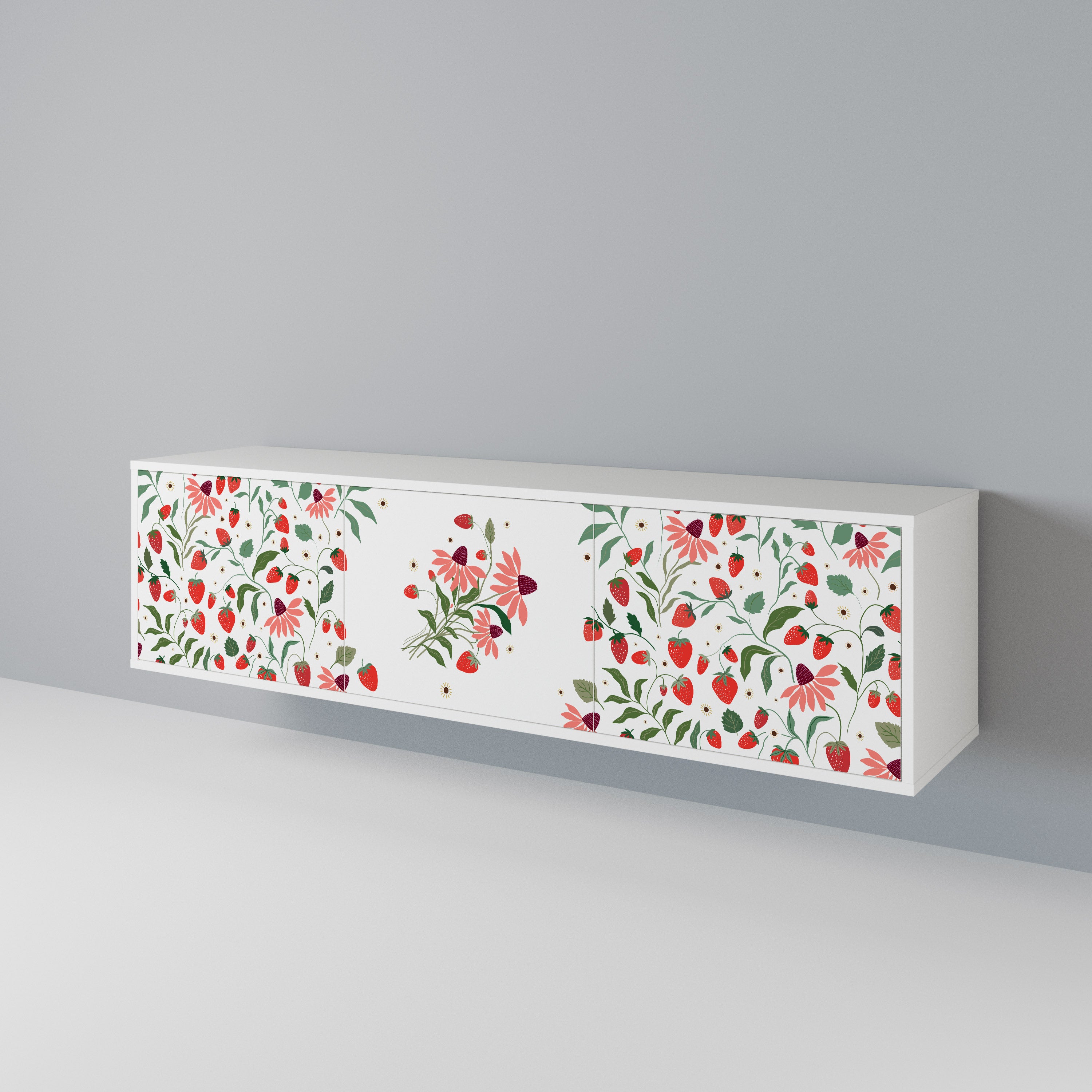 FLOWERS AND STRAWBERRIES 3-türiges TV-Lowboard
