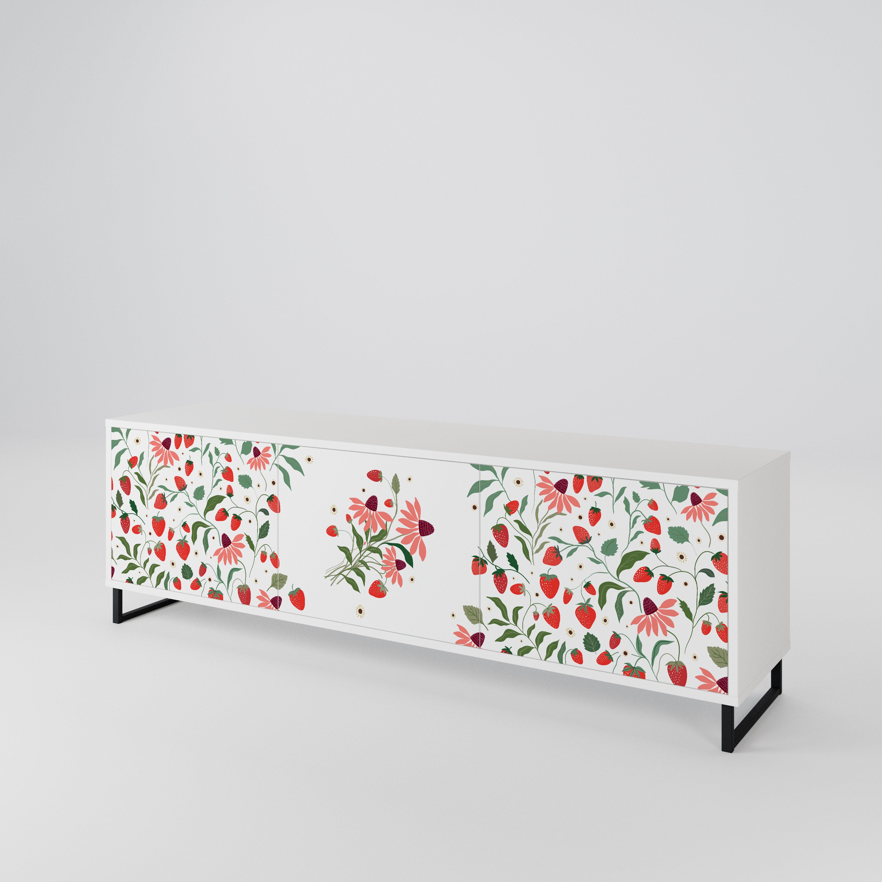 FLOWERS AND STRAWBERRIES 3-türiges TV-Lowboard