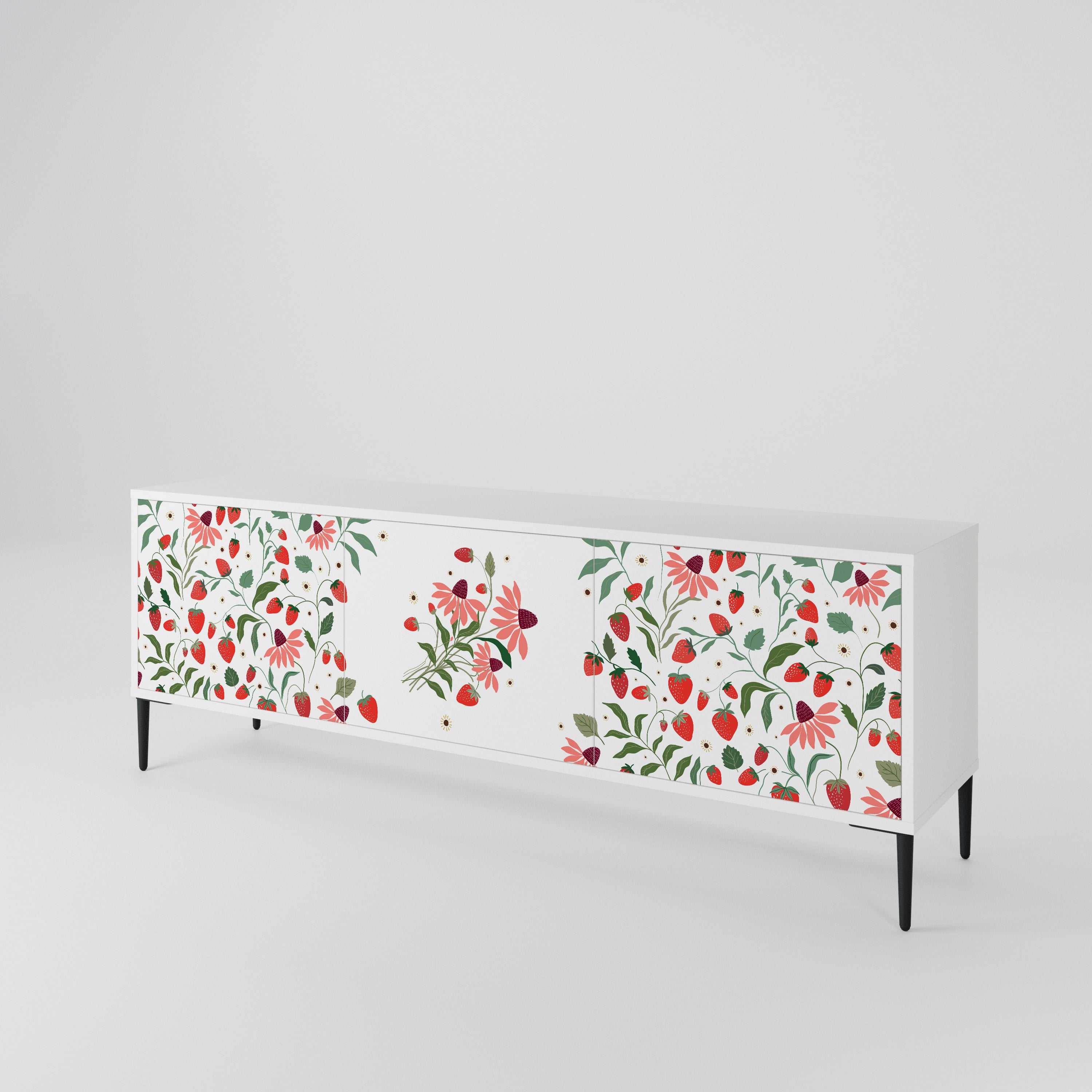 FLOWERS AND STRAWBERRIES 3-türiges TV-Lowboard
