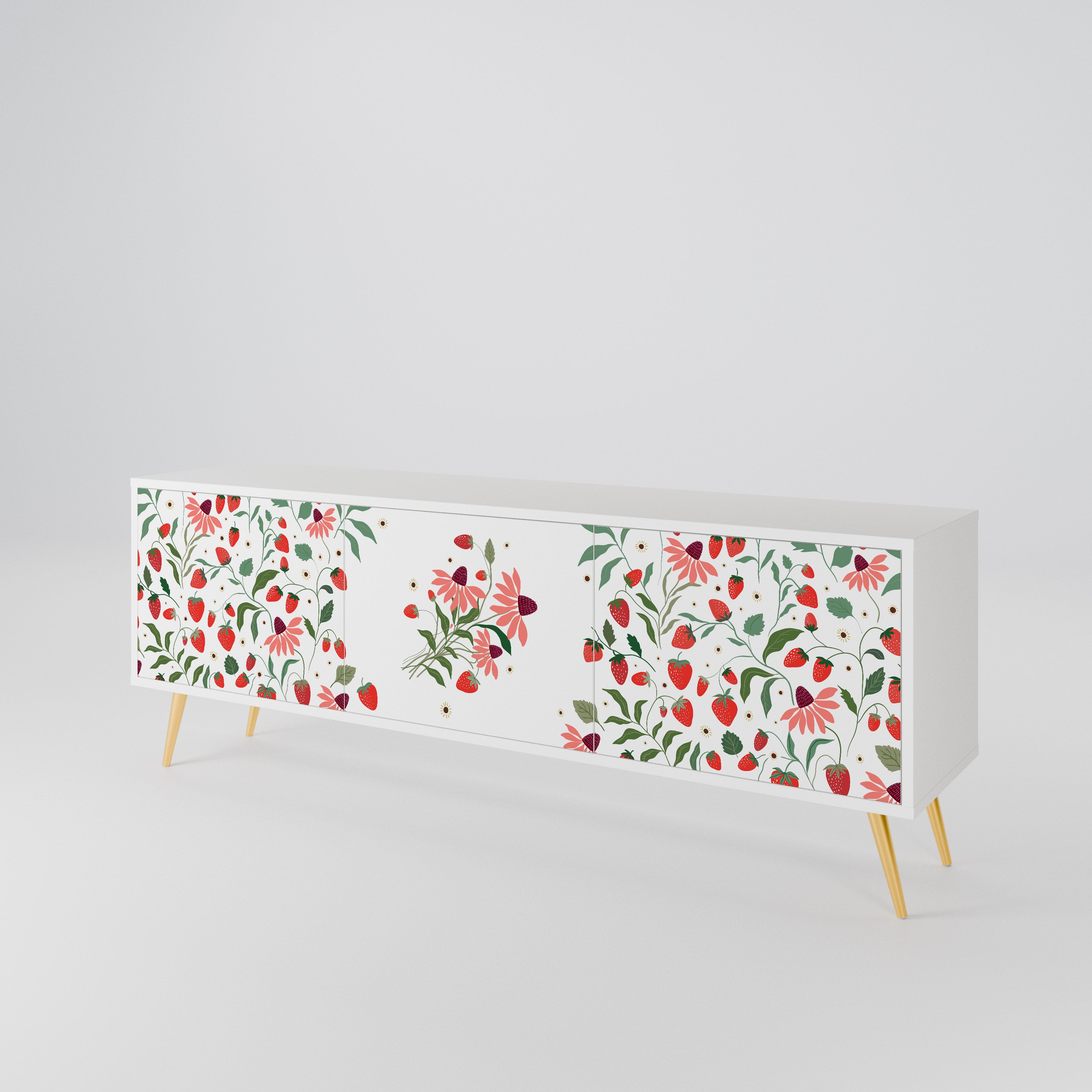 FLOWERS AND STRAWBERRIES 3-türiges TV-Lowboard