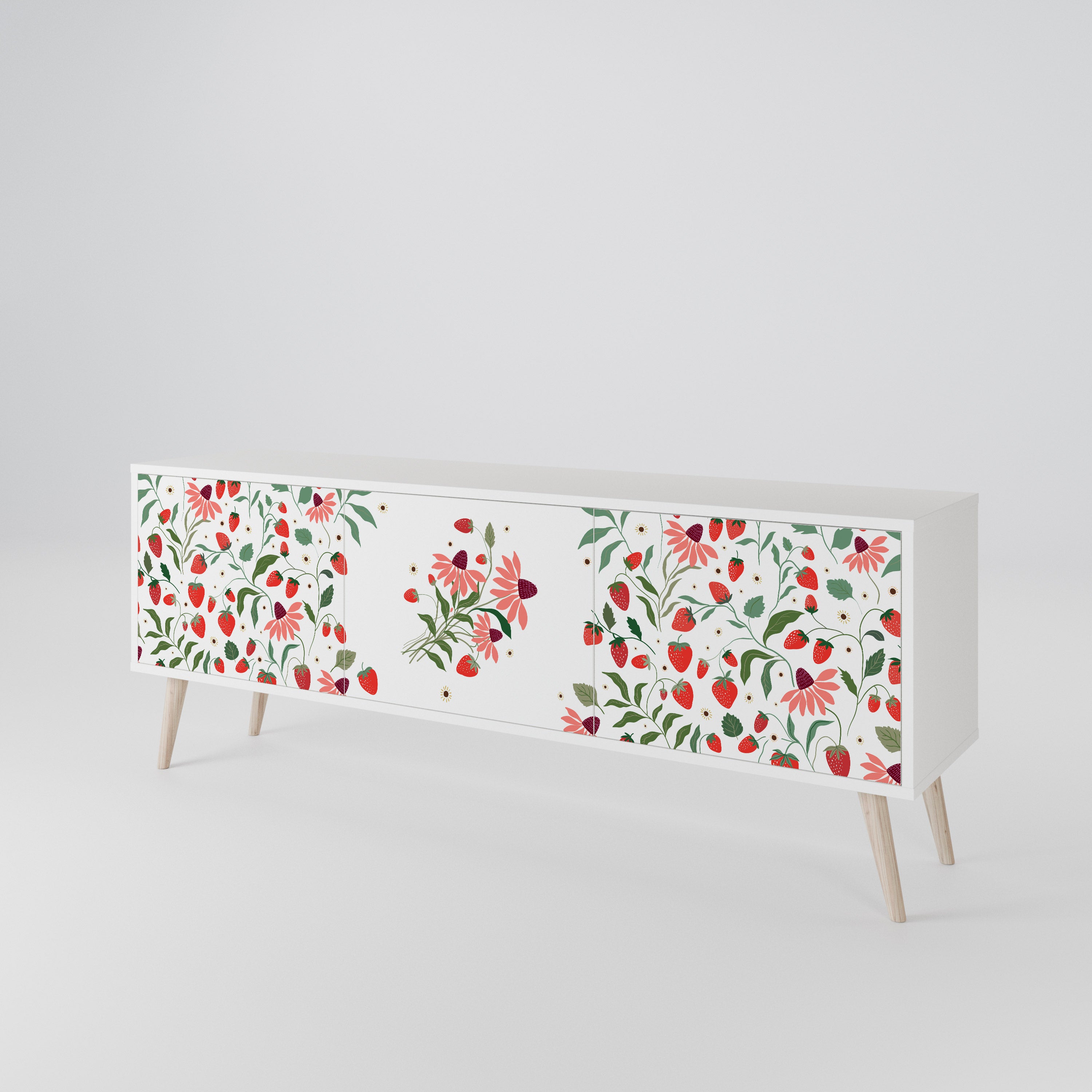 FLOWERS AND STRAWBERRIES 3-türiges TV-Lowboard