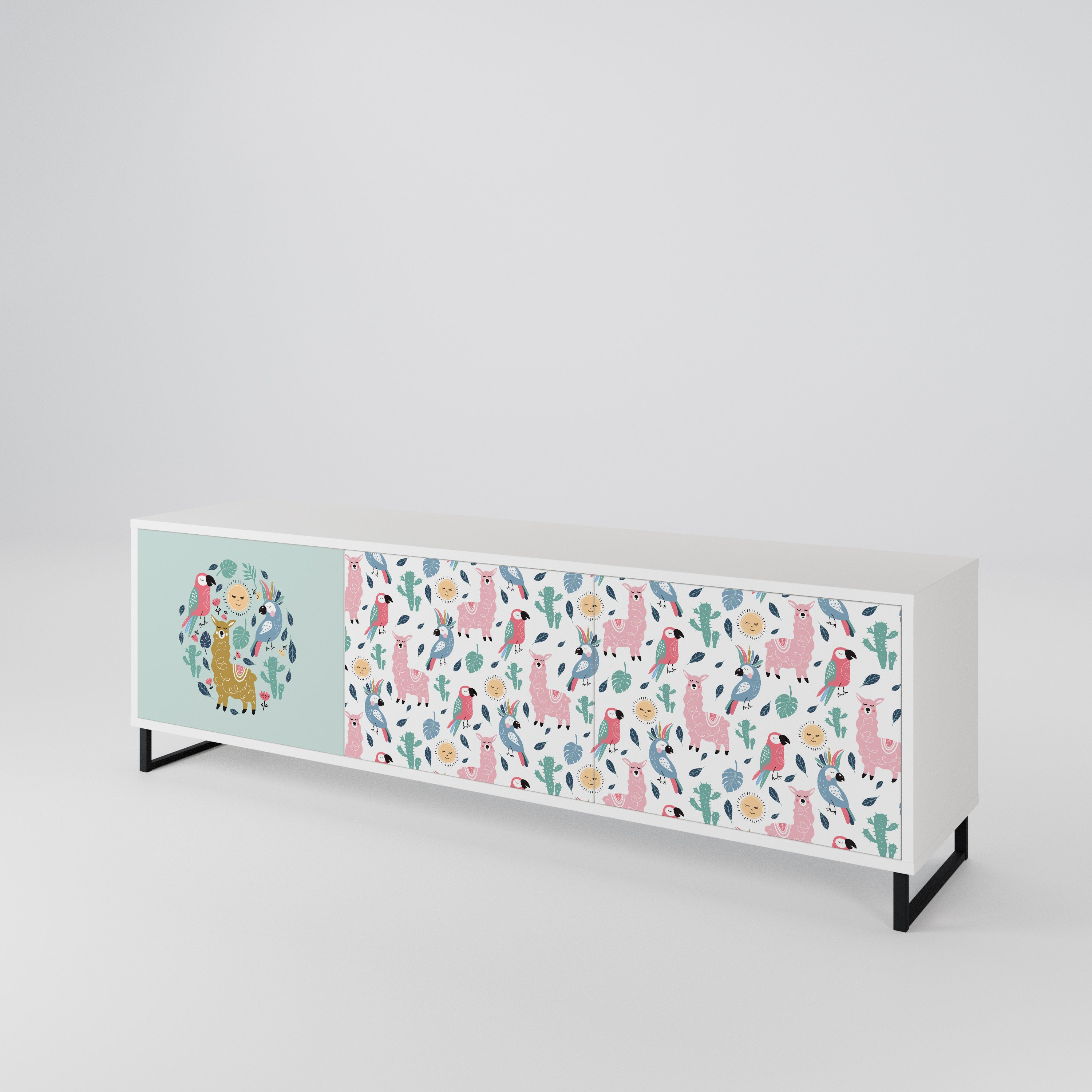 COLORFUL ALPACAS 3-türiges TV-Lowboard