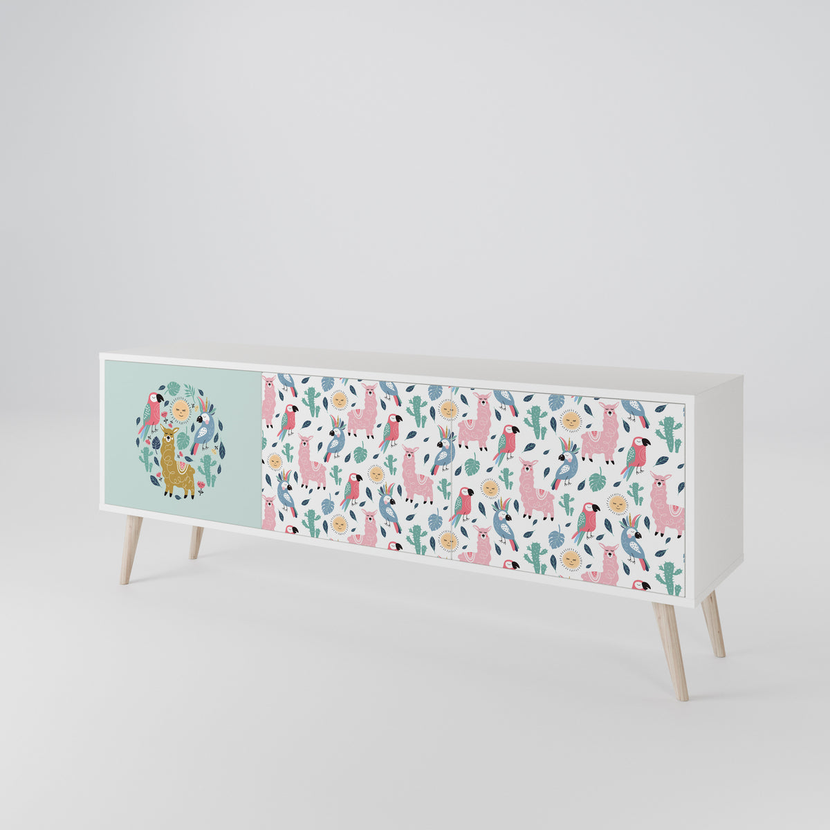 COLORFUL ALPACAS 3-türiges TV-Lowboard