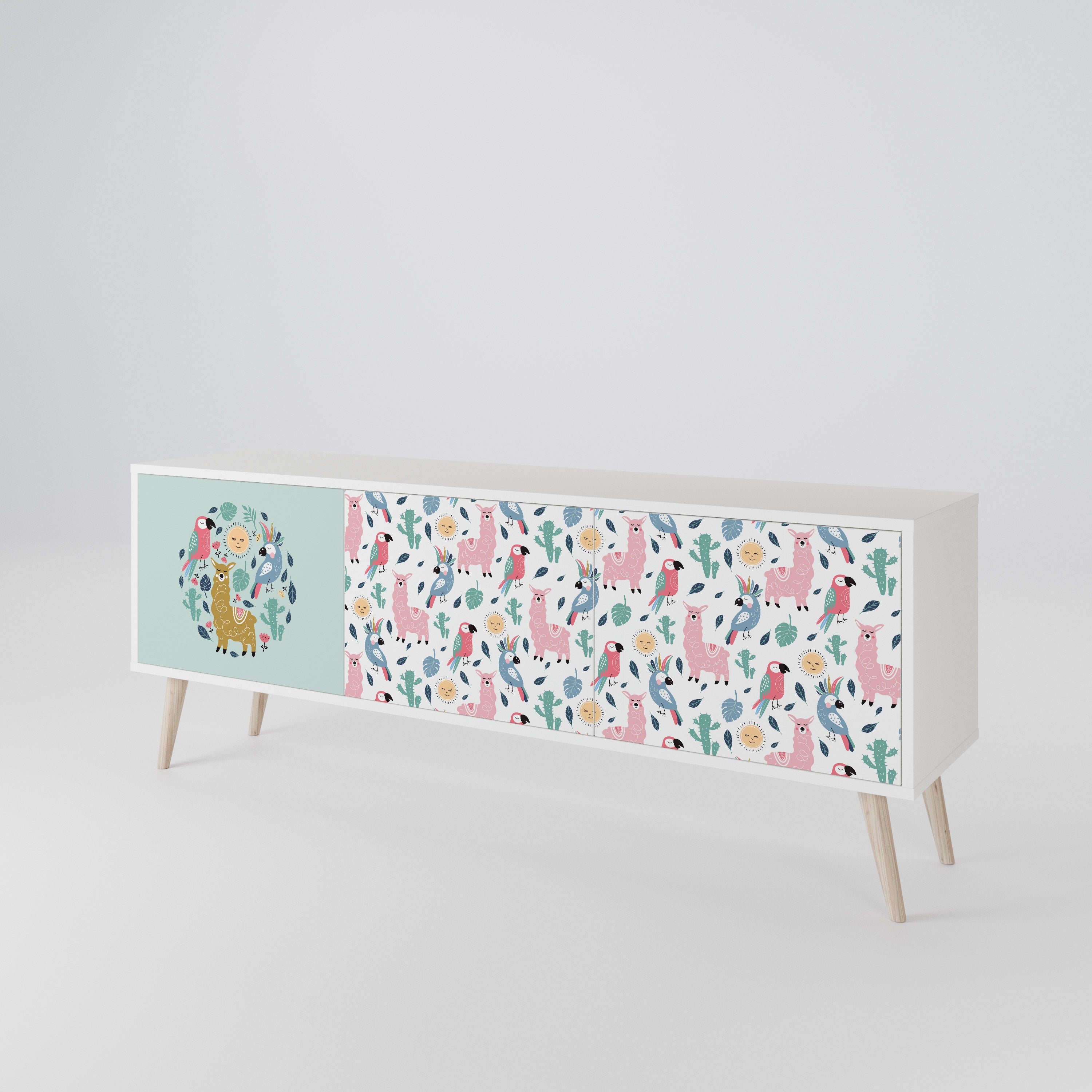 COLORFUL ALPACAS 3-türiges TV-Lowboard