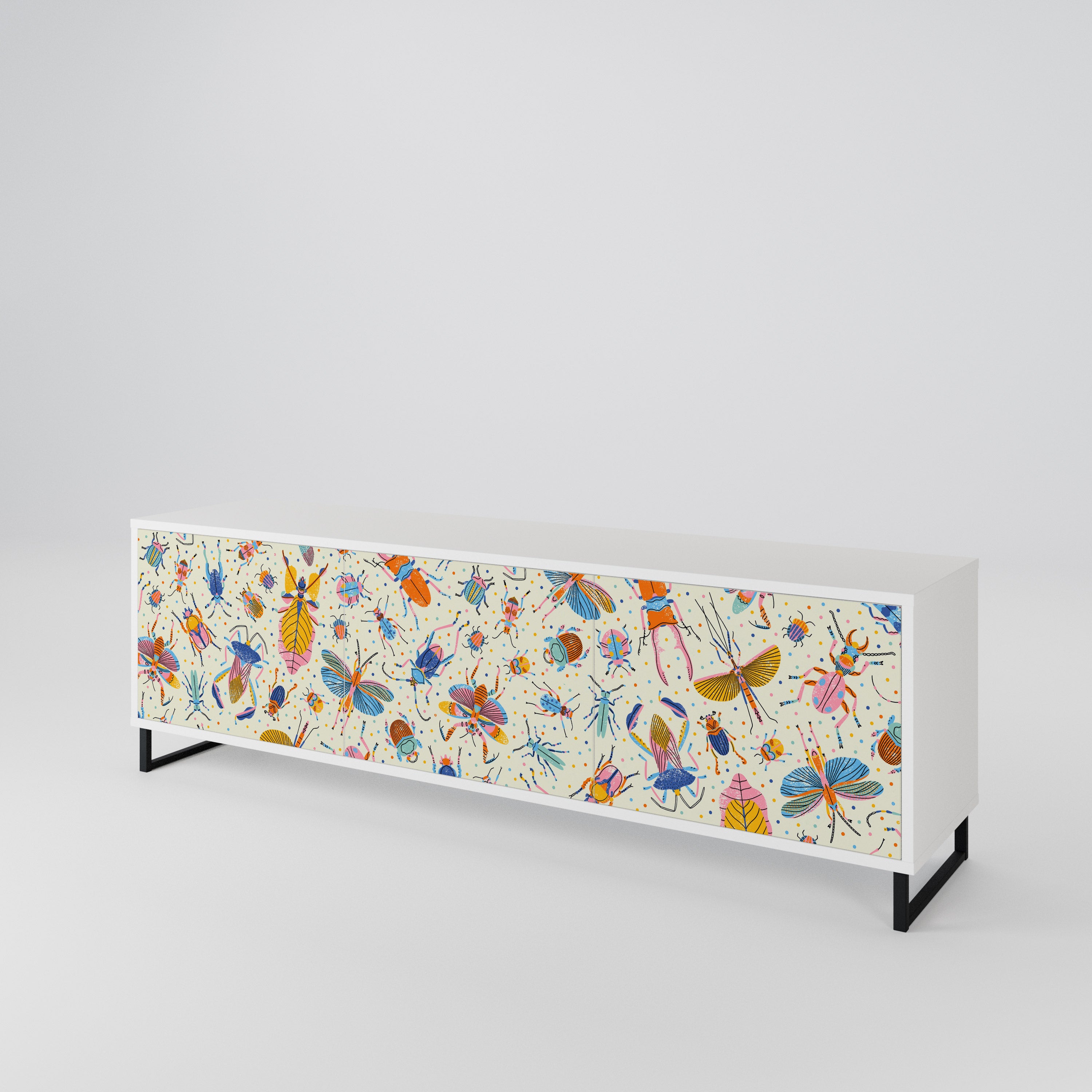 COLORFUL INSECTS 3-türiges TV-Lowboard