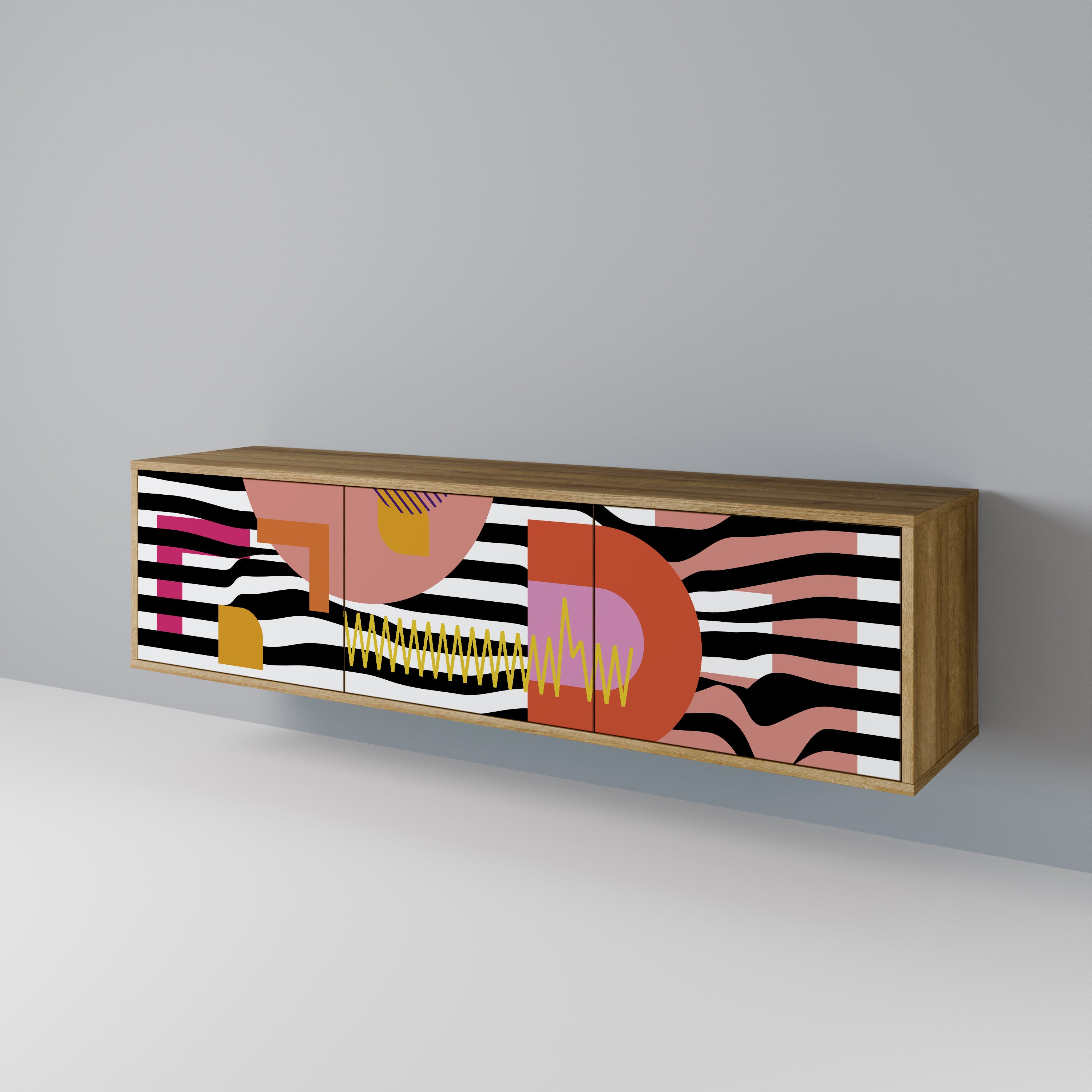 CHROMATIC ABSTRACT 3-türiges TV-Lowboard