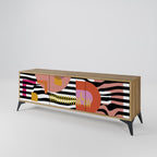 CHROMATIC ABSTRACT 3-Door TV Stand in Oak Effect
