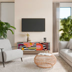 CHROMATIC ABSTRACT 3-Door TV Stand in Oak Effect