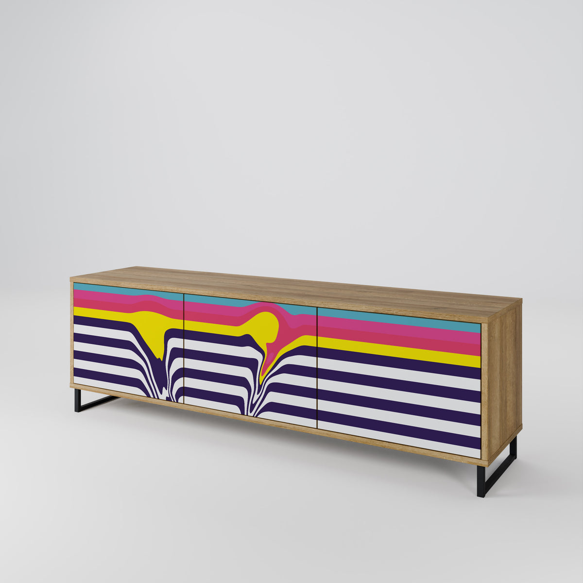 COLORFUL DIVERSION 3-türiges TV-Lowboard