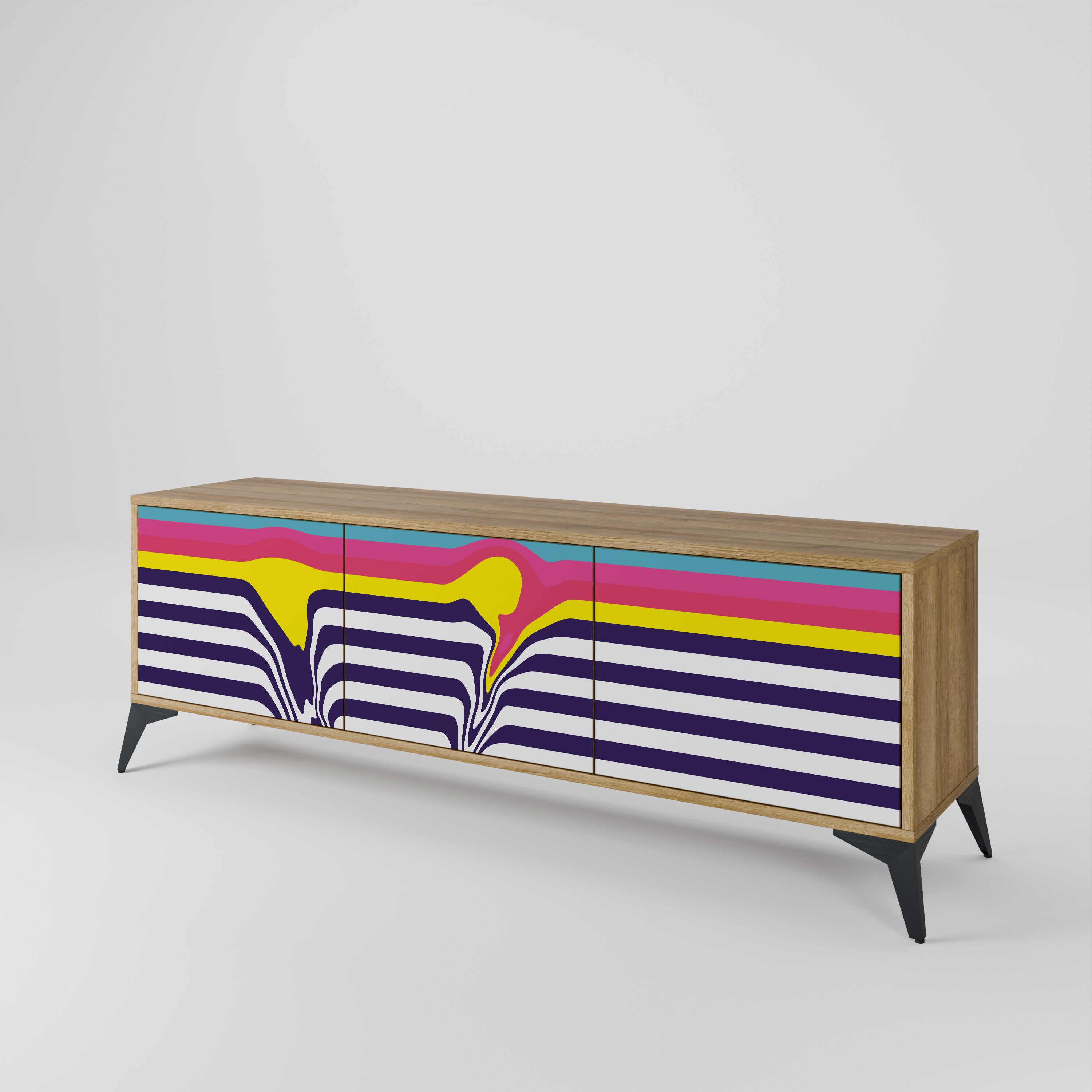 COLORFUL DIVERSION 3-türiges TV-Lowboard