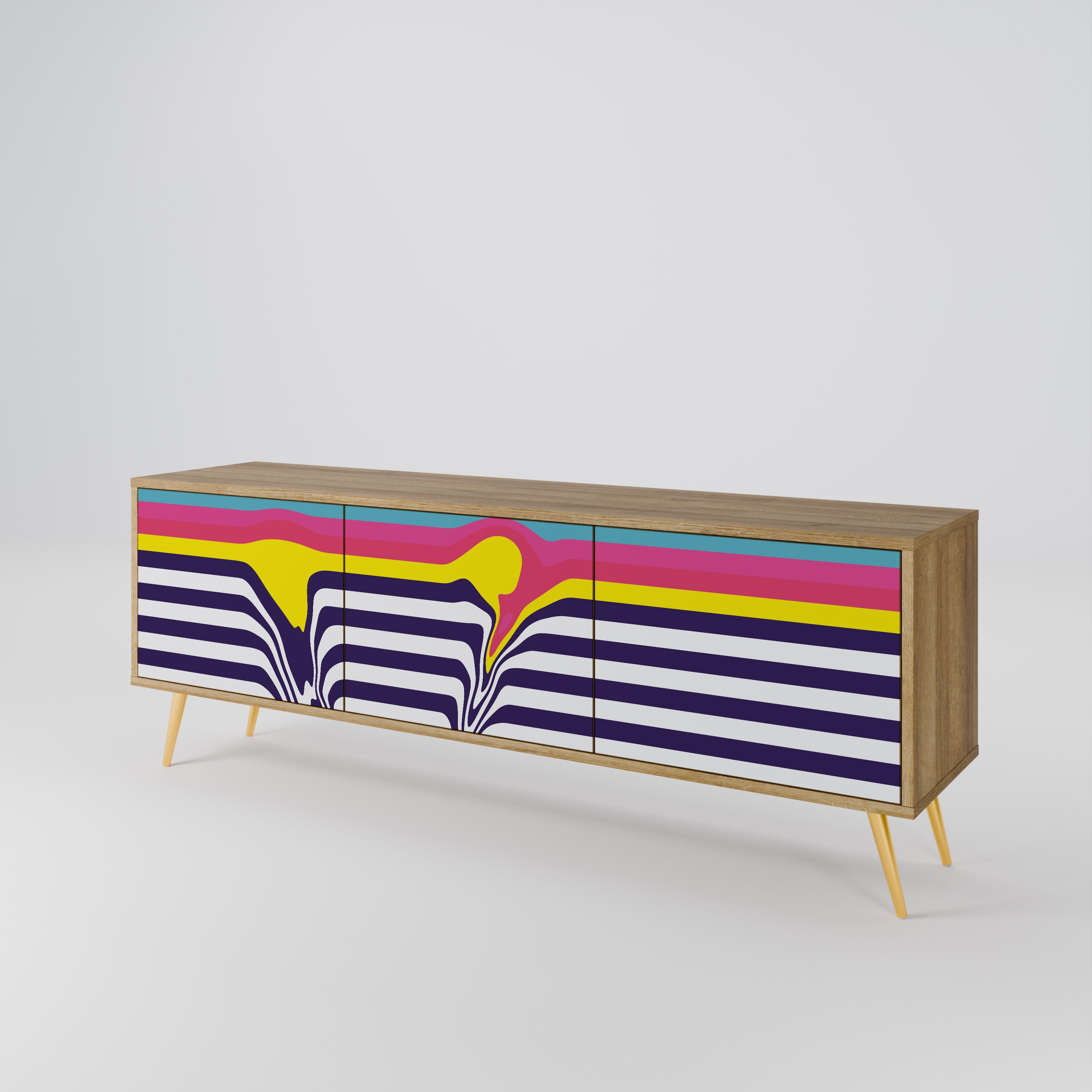 COLORFUL DIVERSION 3-türiges TV-Lowboard