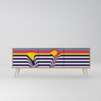 COLORFUL DIVERSION TV-Lowboard mit 3 Türen in Eiche-Optik