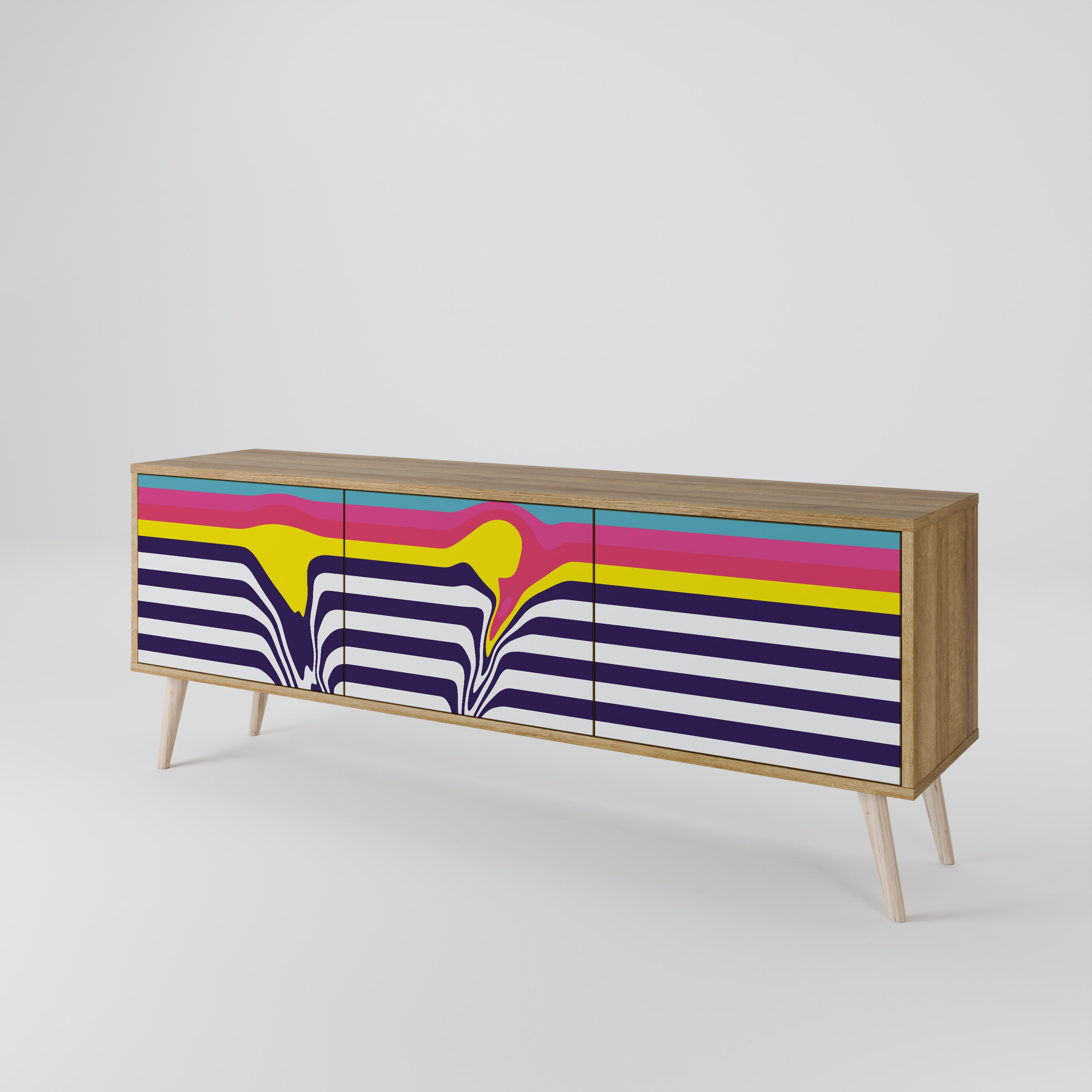 COLORFUL DIVERSION 3-türiges TV-Lowboard