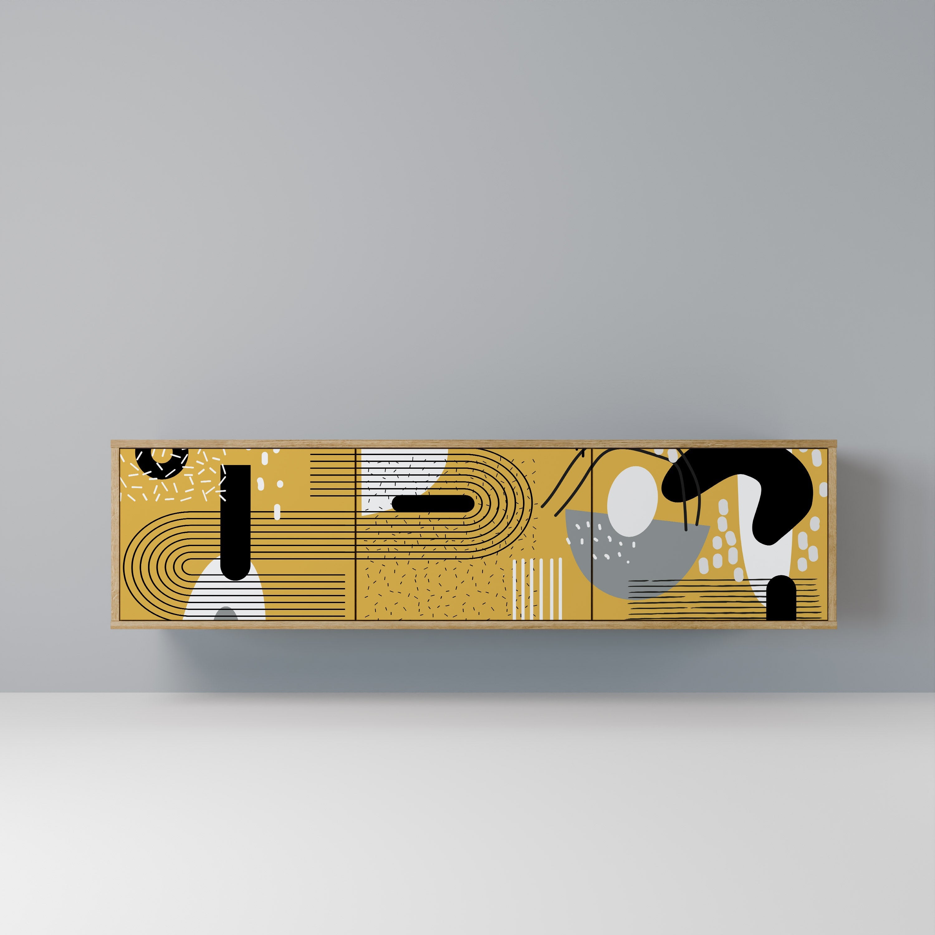 SHAPESHIFT SYMPHONY 3-Door TV Stand in Oak Effect