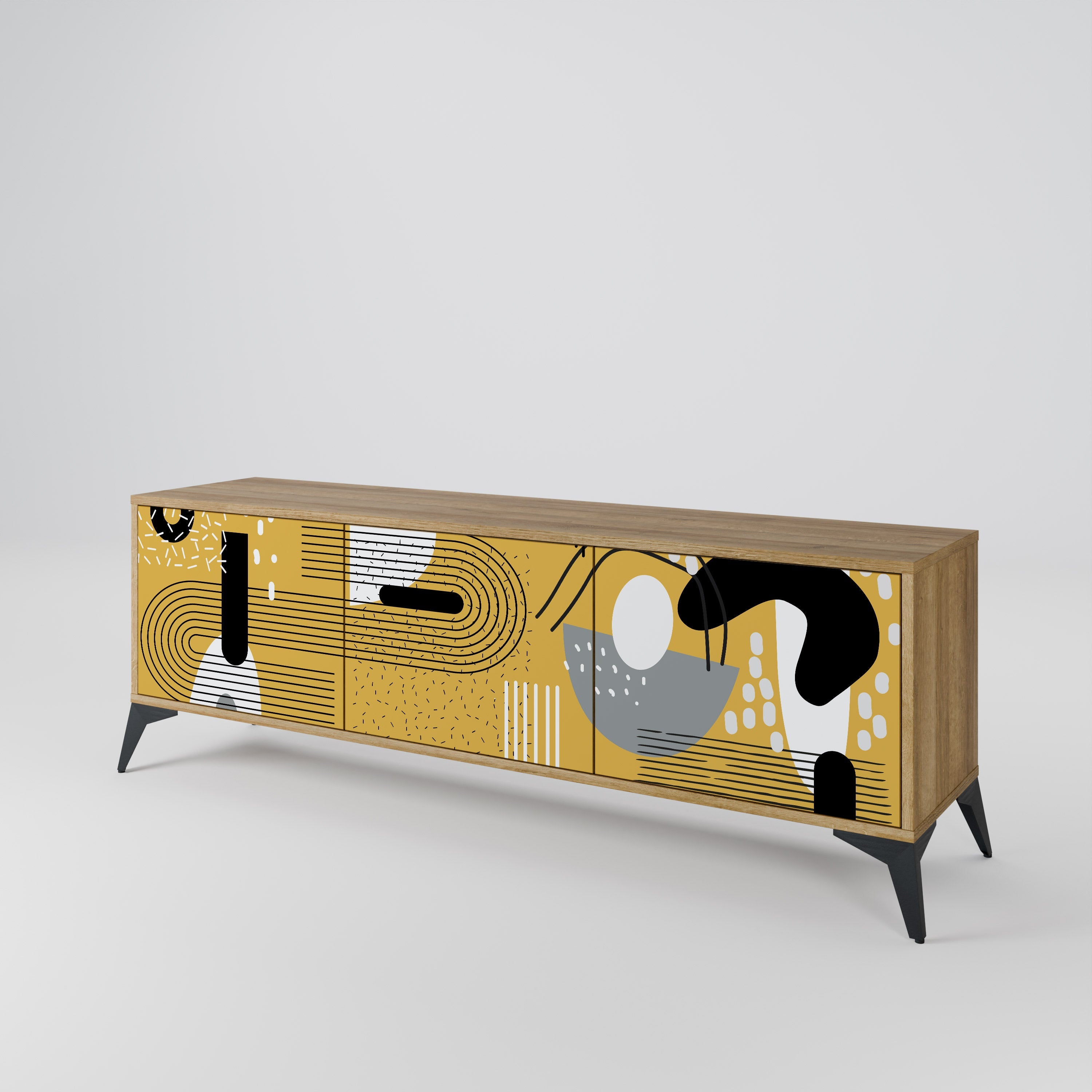 SHAPESHIFT SYMPHONY 3-Door TV Stand in Oak Effect