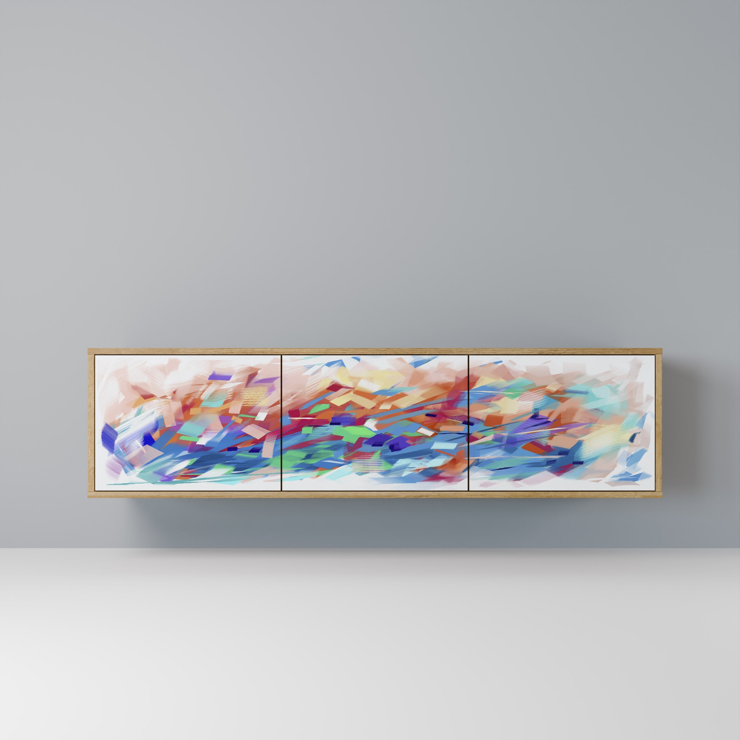 FINESSE MASH-UP 3-Door TV Stand in Oak Effect