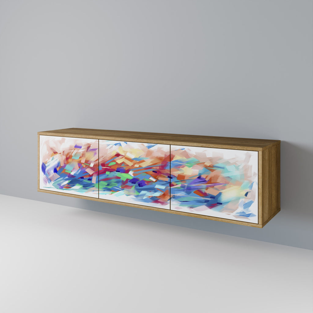 FINESSE MASH-UP 3-Door TV Stand in Oak Effect