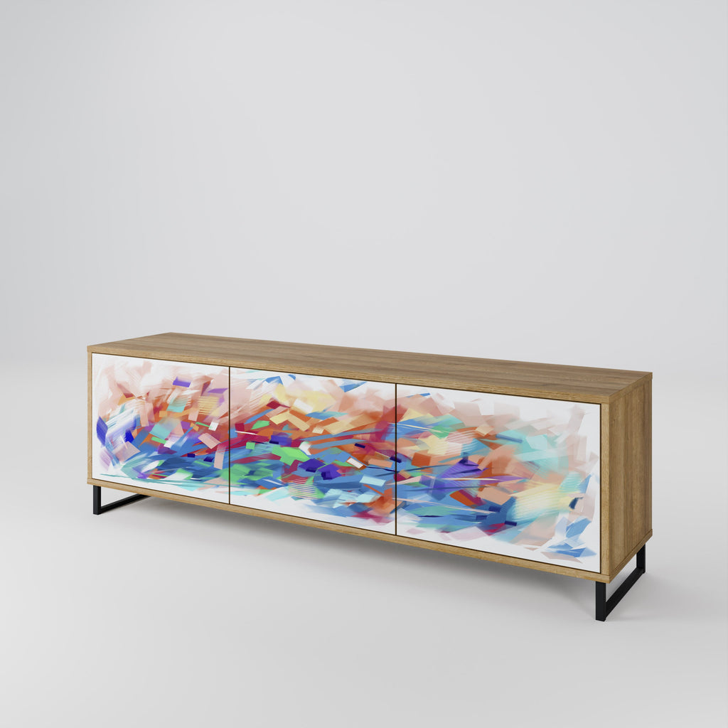 FINESSE MASH-UP 3-Door TV Stand in Oak Effect