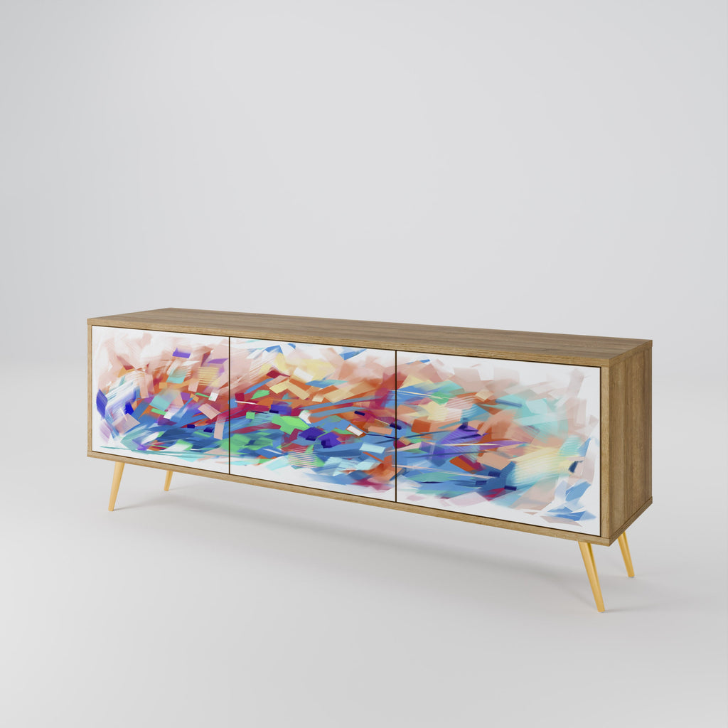 FINESSE MASH-UP 3-Door TV Stand in Oak Effect