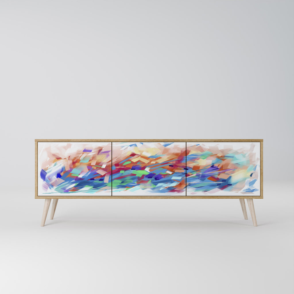 FINESSE MASH-UP 3-Door TV Stand in Oak Effect