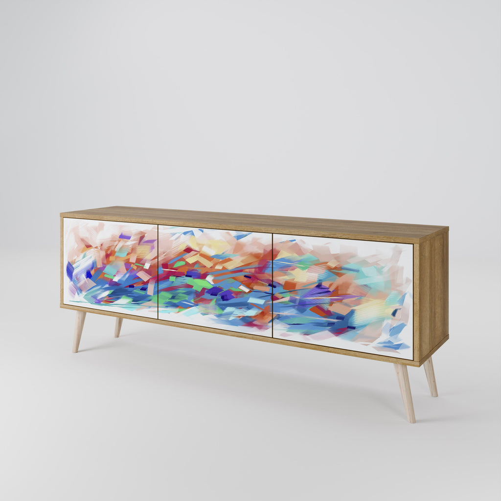 FINESSE MASH-UP 3-Door TV Stand in Oak Effect