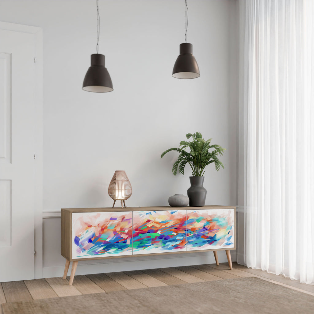 FINESSE MASH-UP 3-Door TV Stand in Oak Effect