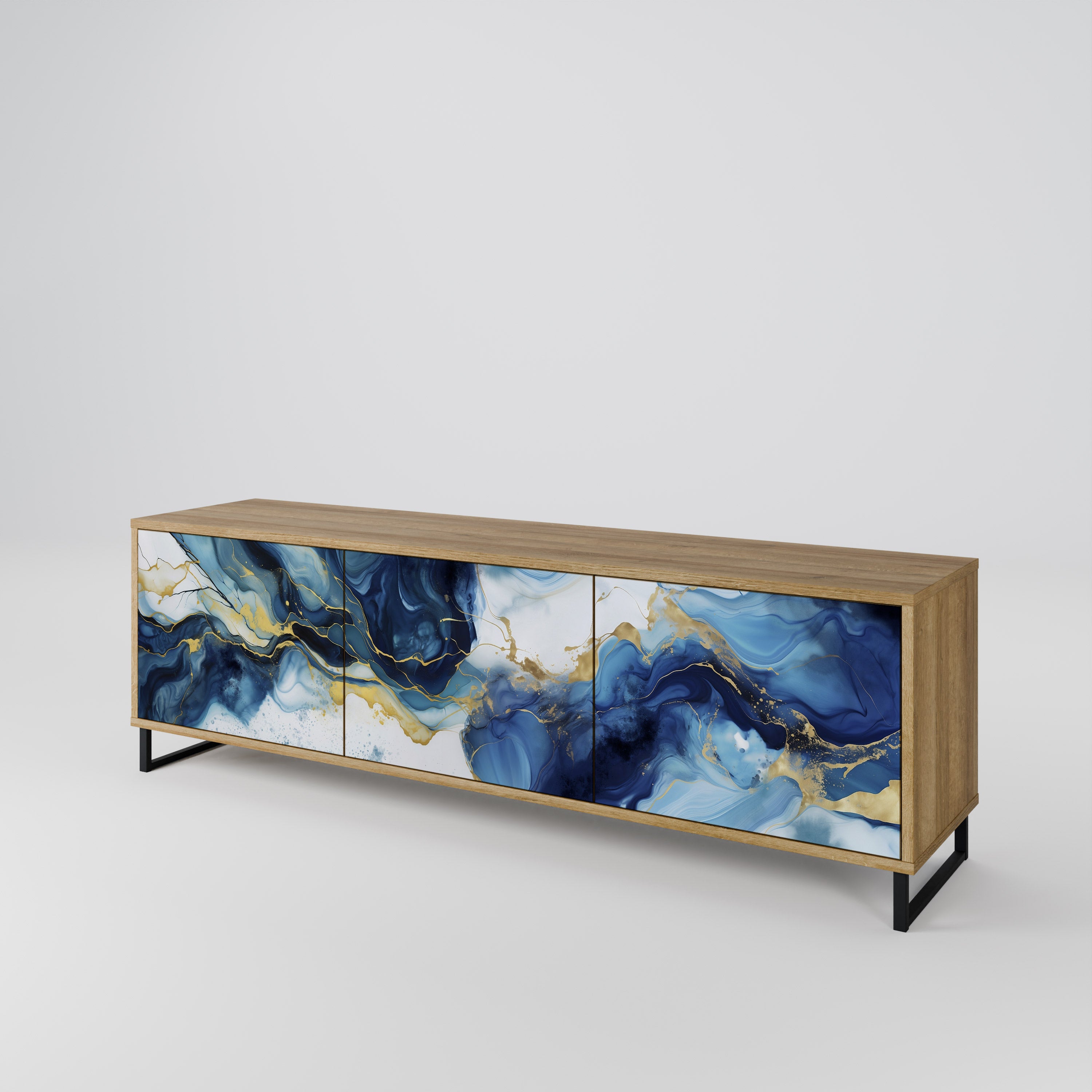 INKY MARBLE 3-Door TV Cabinet
