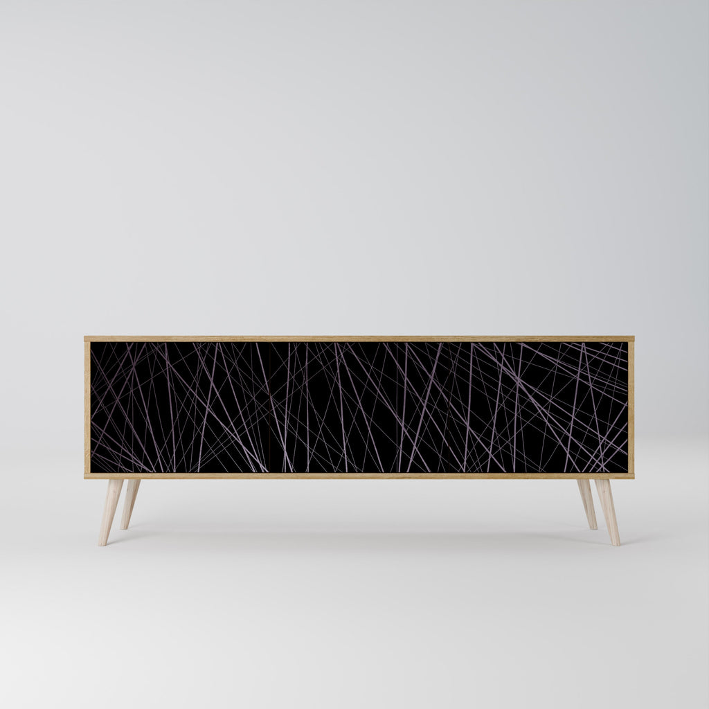 SHIMMER SPIDERGRAM 3-Door TV Stand in Oak Effect