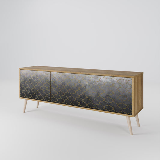 TESSELATED GRAYISH 3-türiges TV-Lowboard